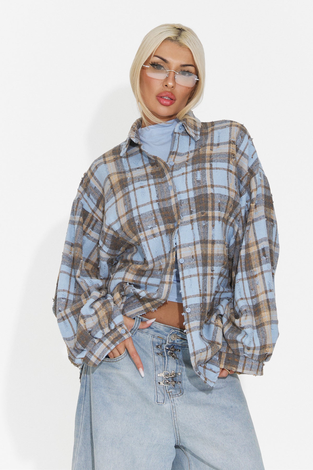 Camasa dama casual bleu Jasara Bogas