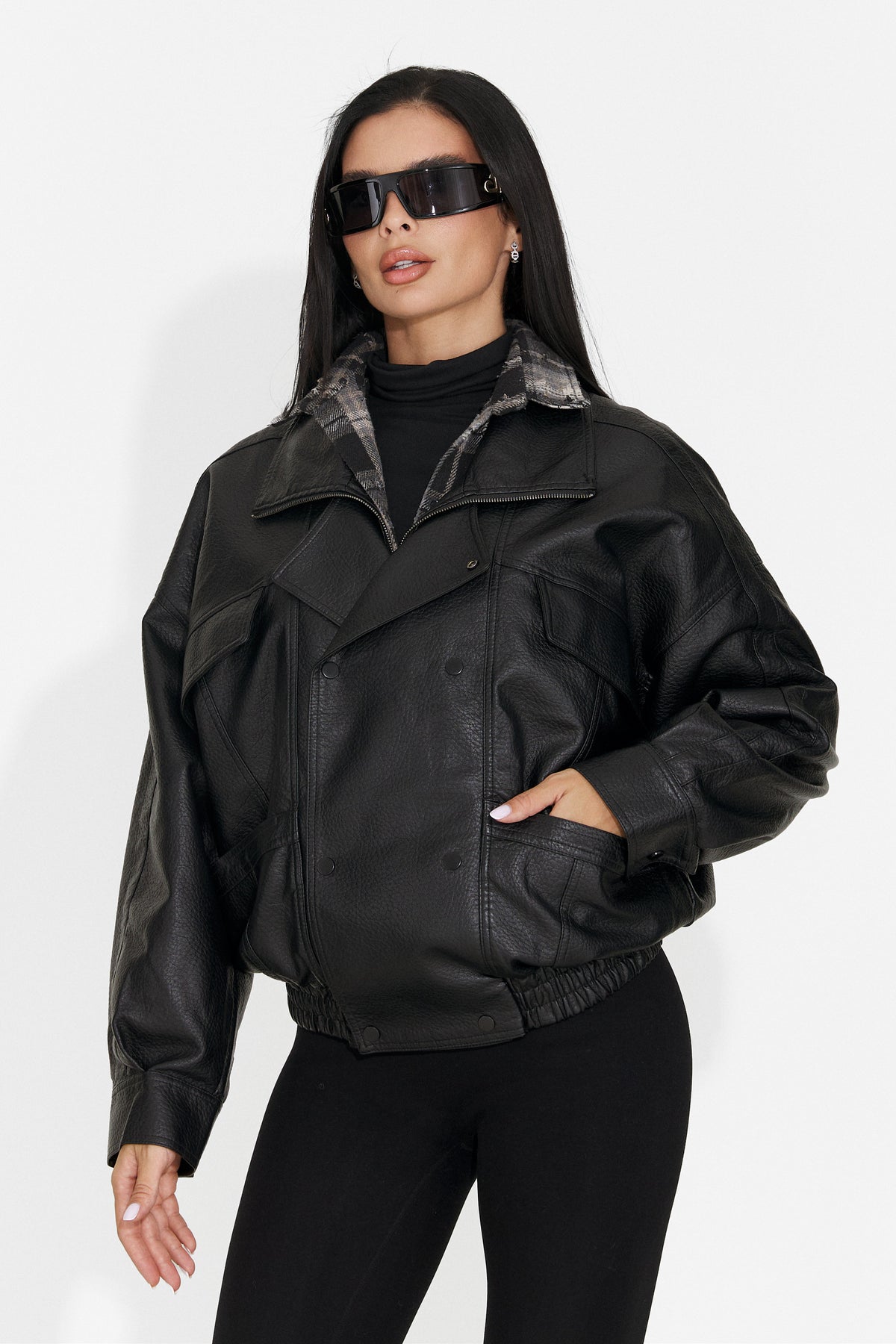 Geaca dama casual neagra Nadyesia Bogas