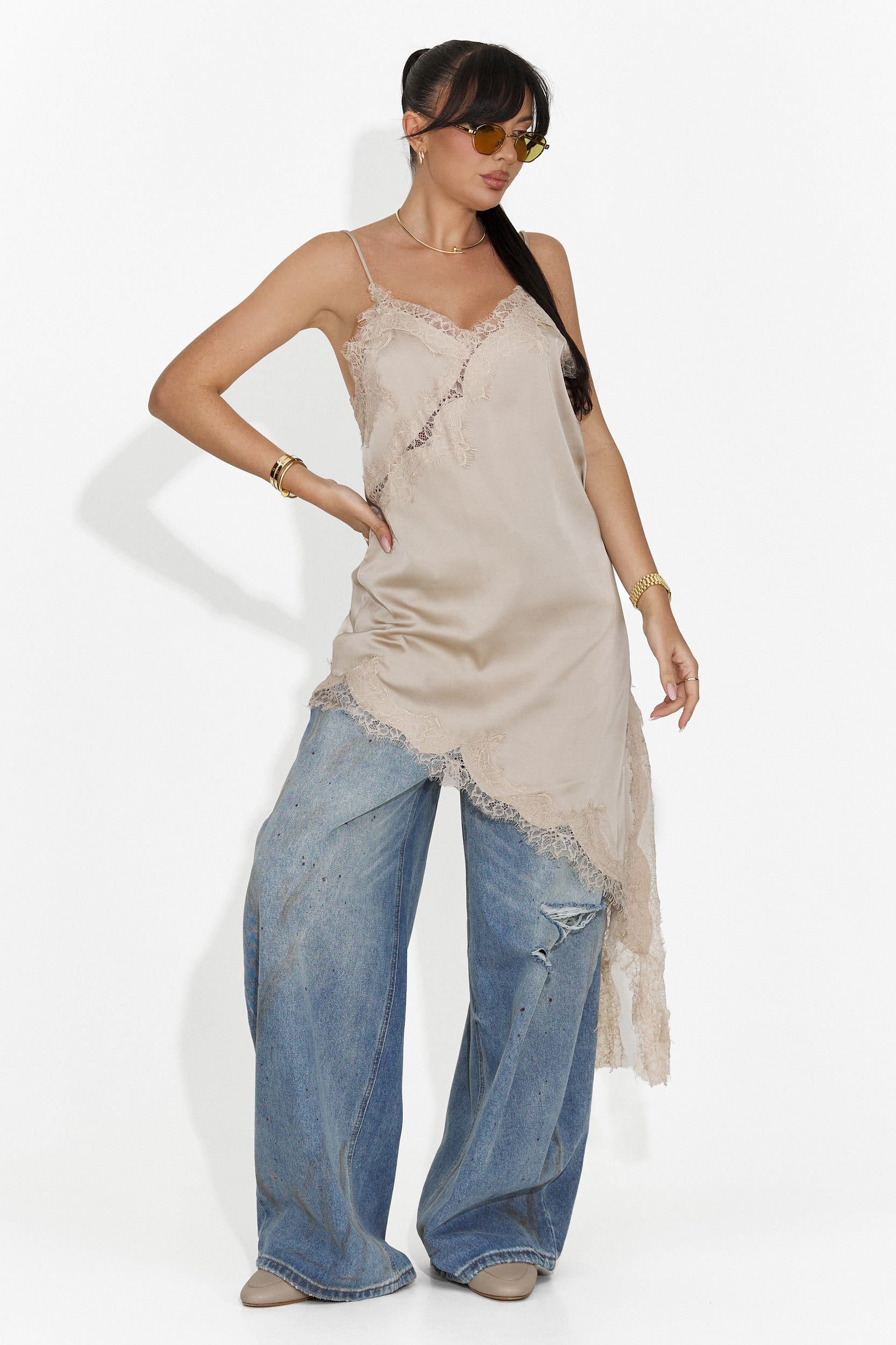 Rochie dama scurta bej Francisca Bogas