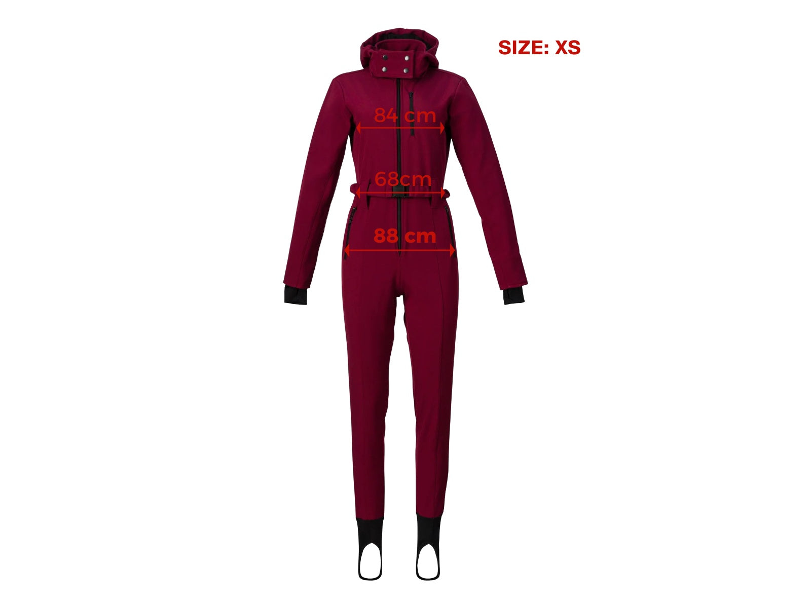 Casual burgundy ski jumpsuit Anodys Bogas