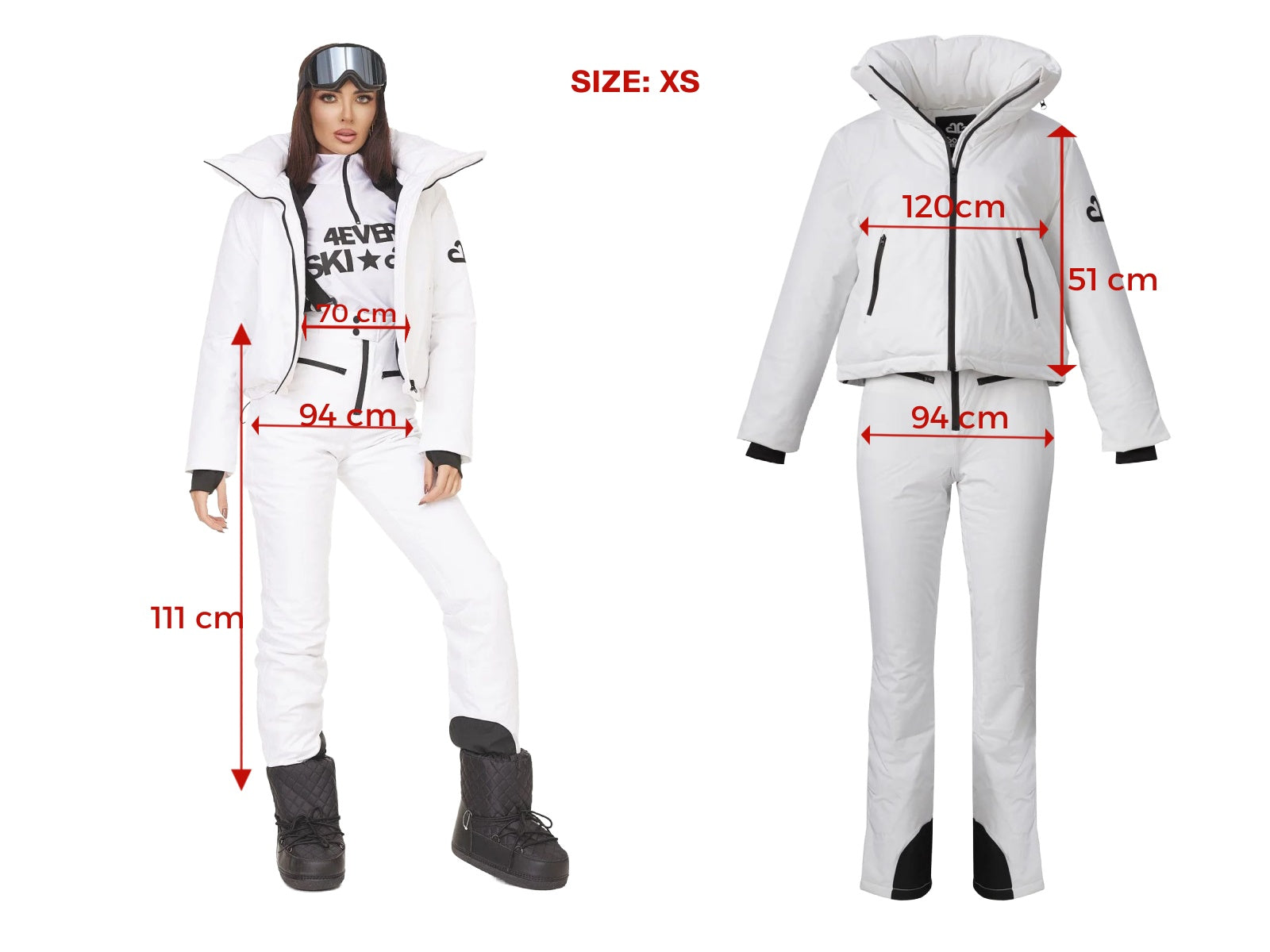Reasia Bogas White Casual Ski Suit