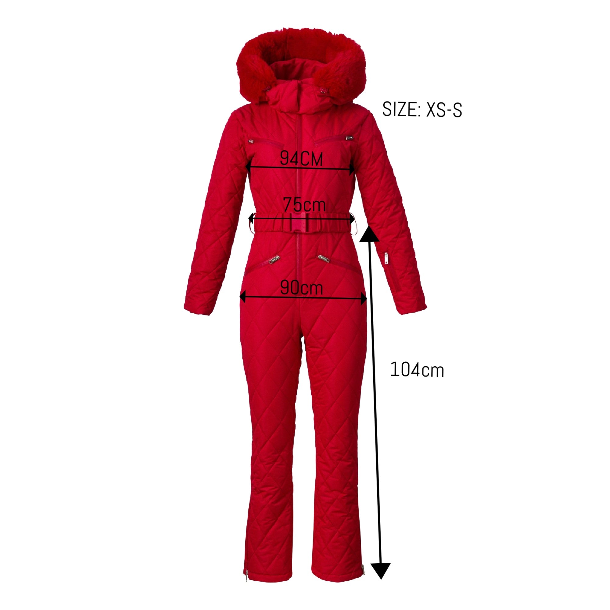 Valene Bogas Casual Red Ski Jumpsuit