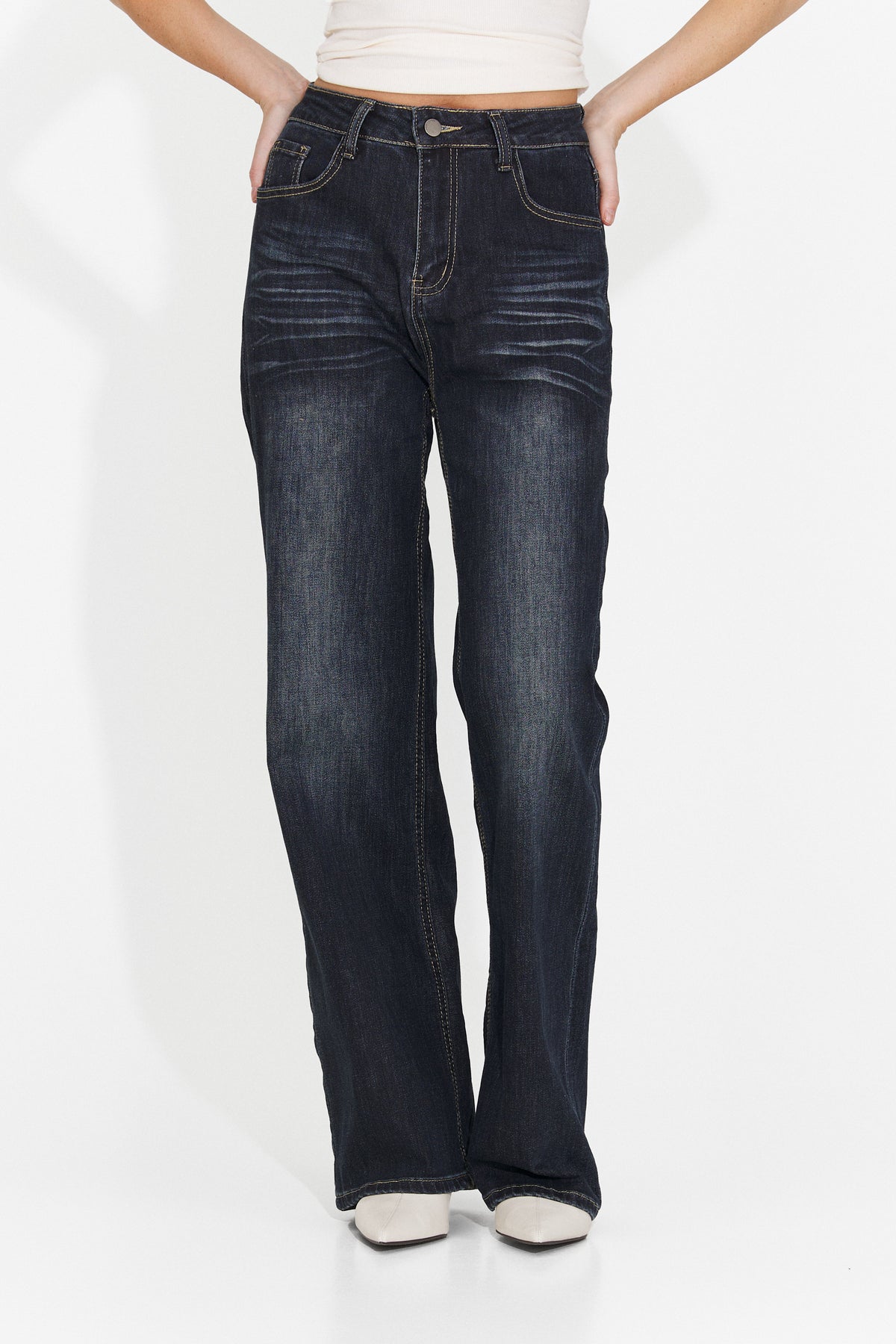 Blugi casual albastri Drysroiza Bogas, imaginea 4 din 6