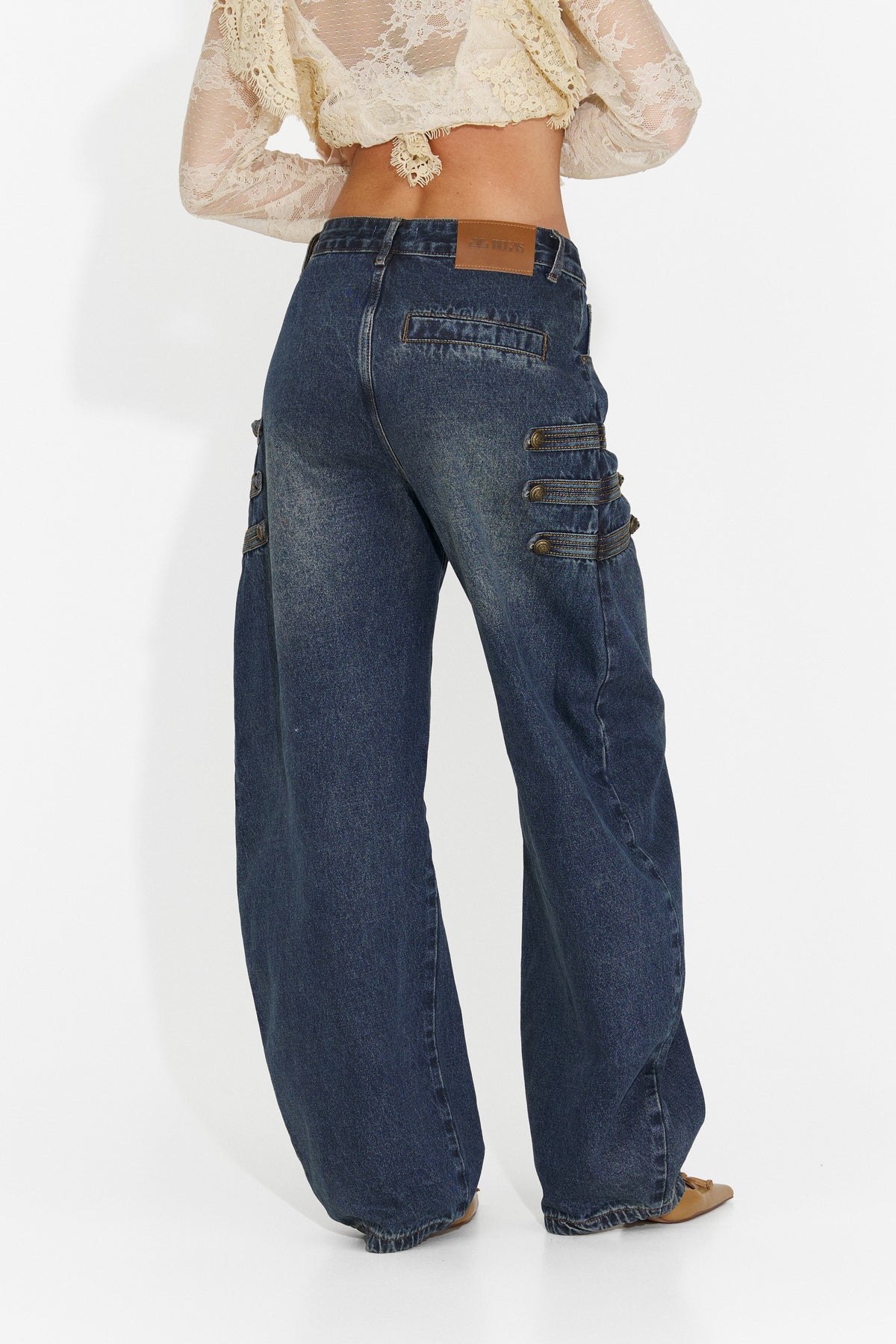 Blugi casual bleu Tasina Bogas, imaginea 2 din 8
