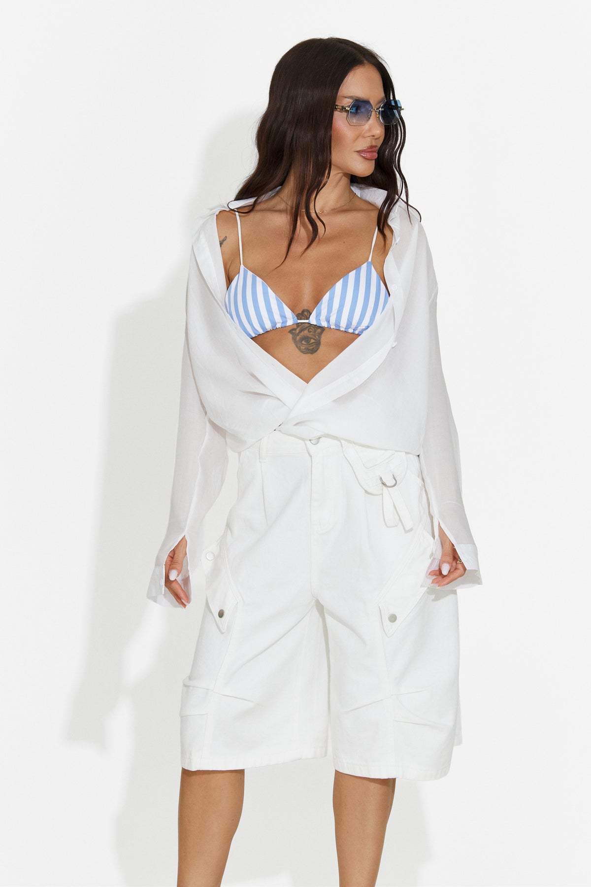 Blugi dama casual albi Teolia Bogas, imaginea 13 din 17