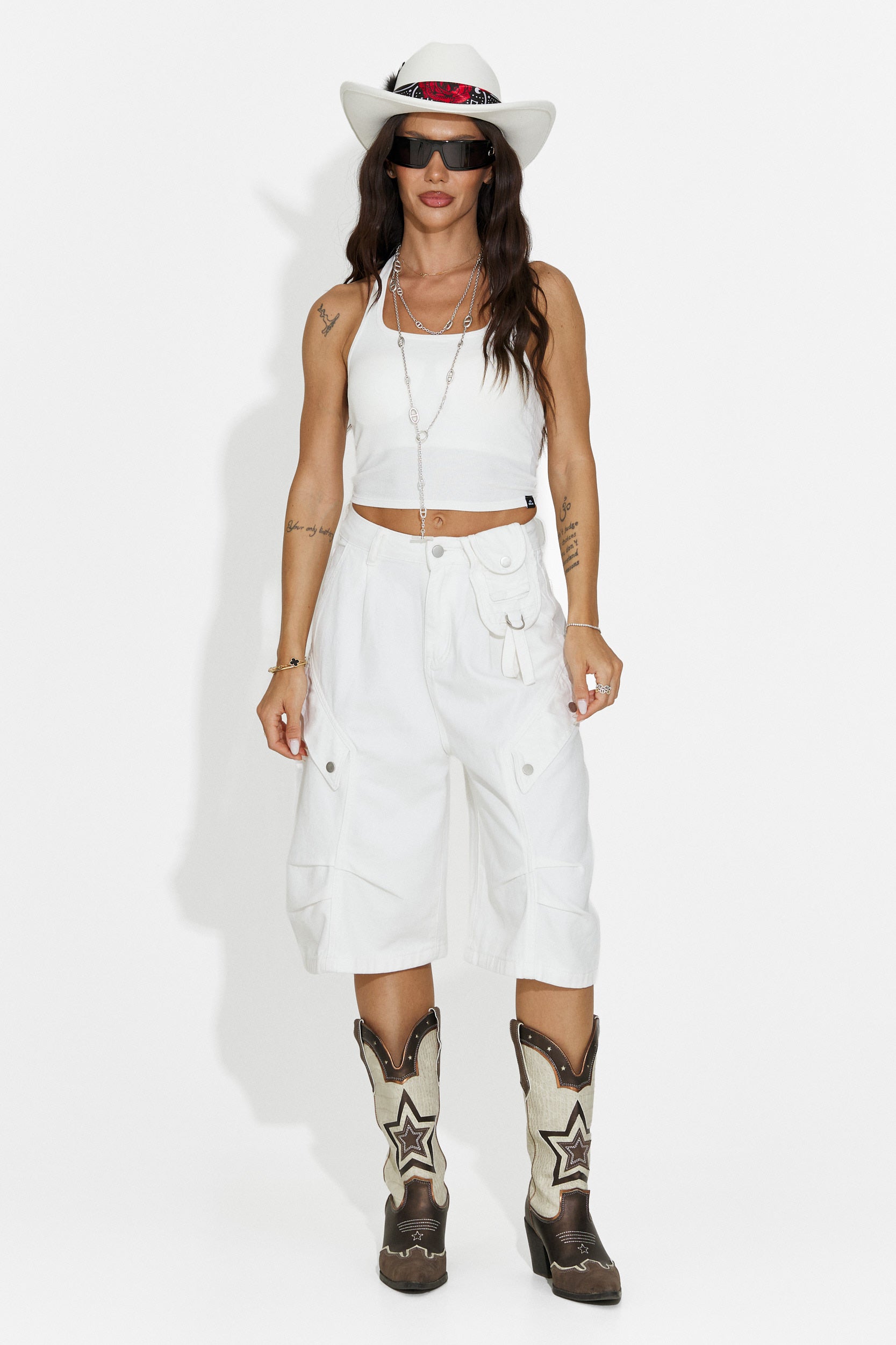 Blugi dama casual albi Teolia Bogas