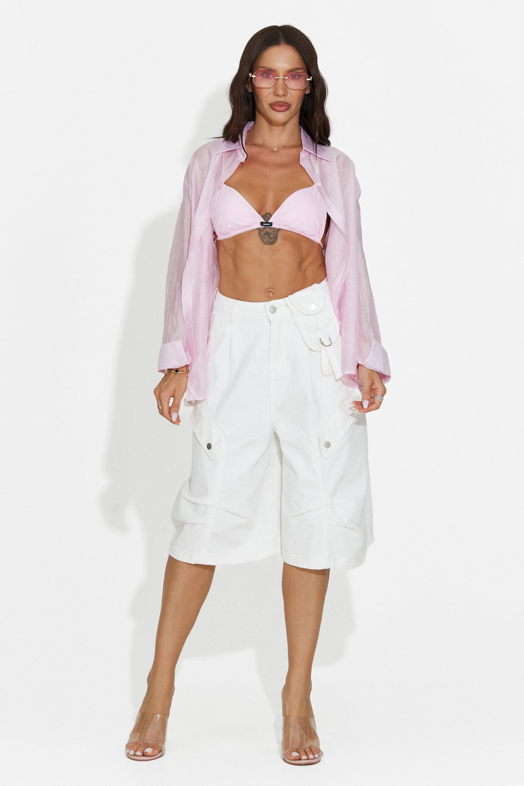 Blugi dama casual albi Teolia Bogas