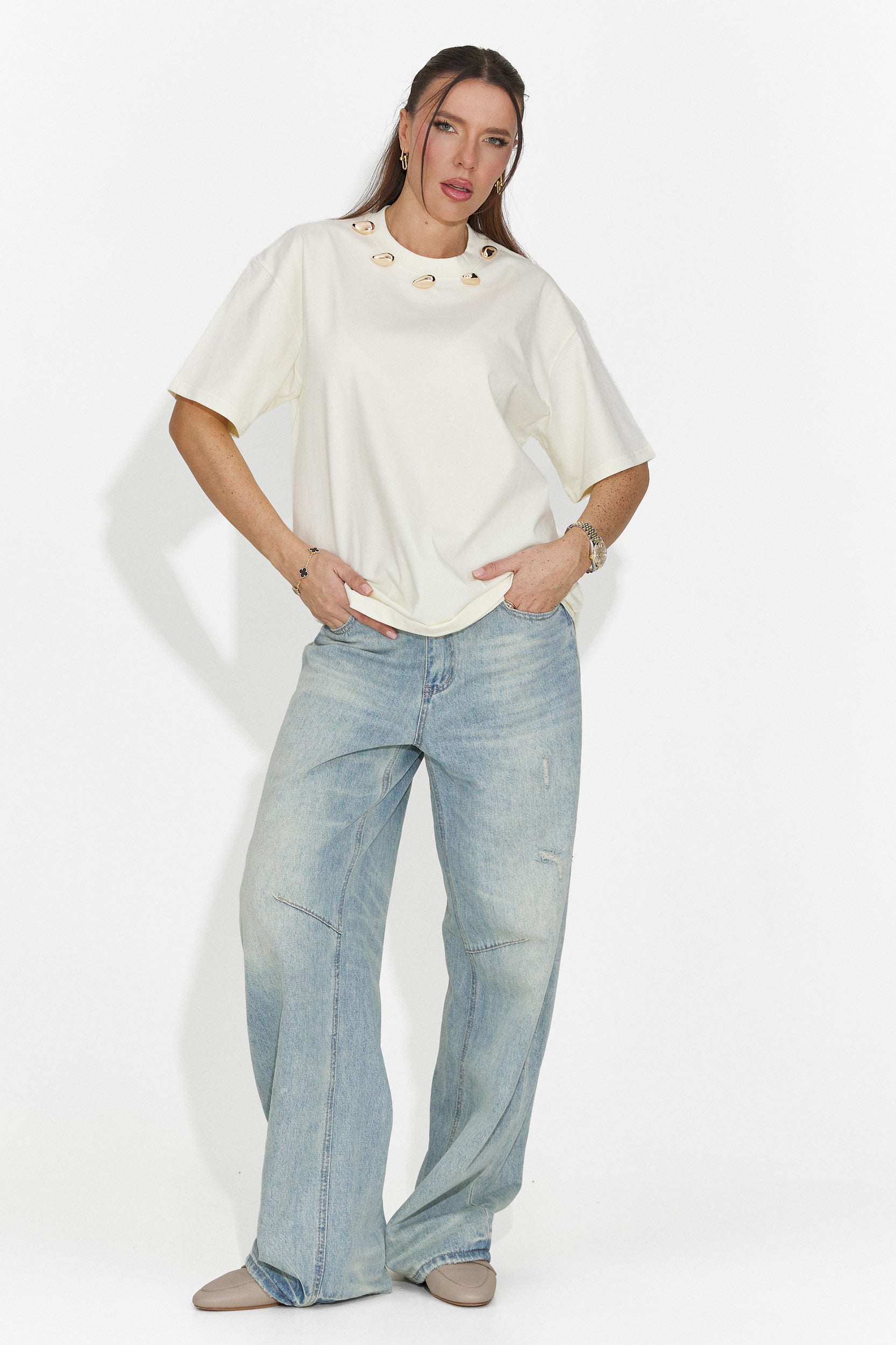Blugi dama casual bleu Hanina Bogas