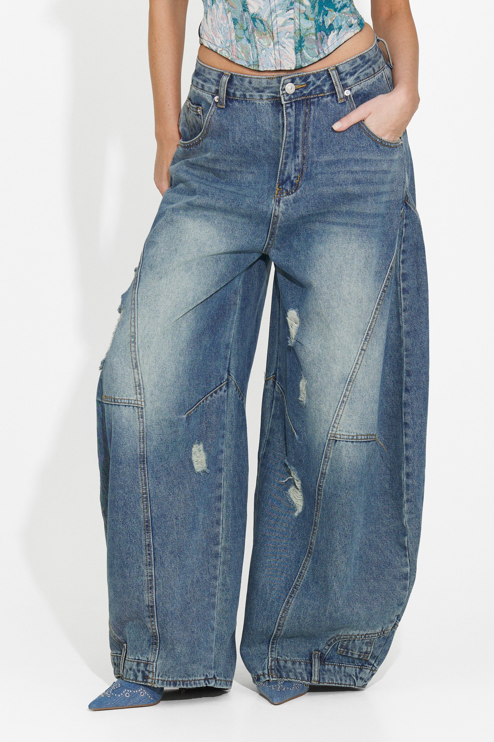 Blugi dama casual bleumarin Renelia Bogas