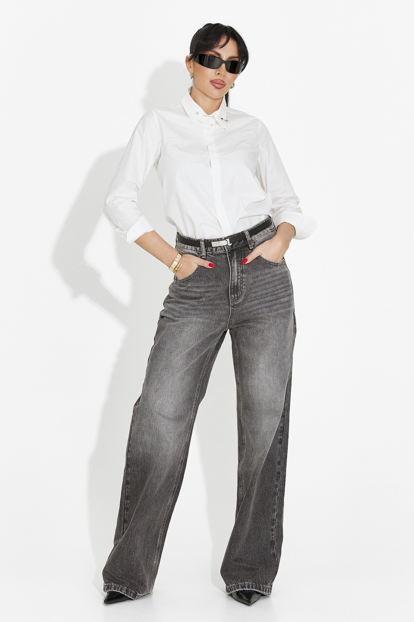 Semika Bogas Casual Grey Women's Jeans