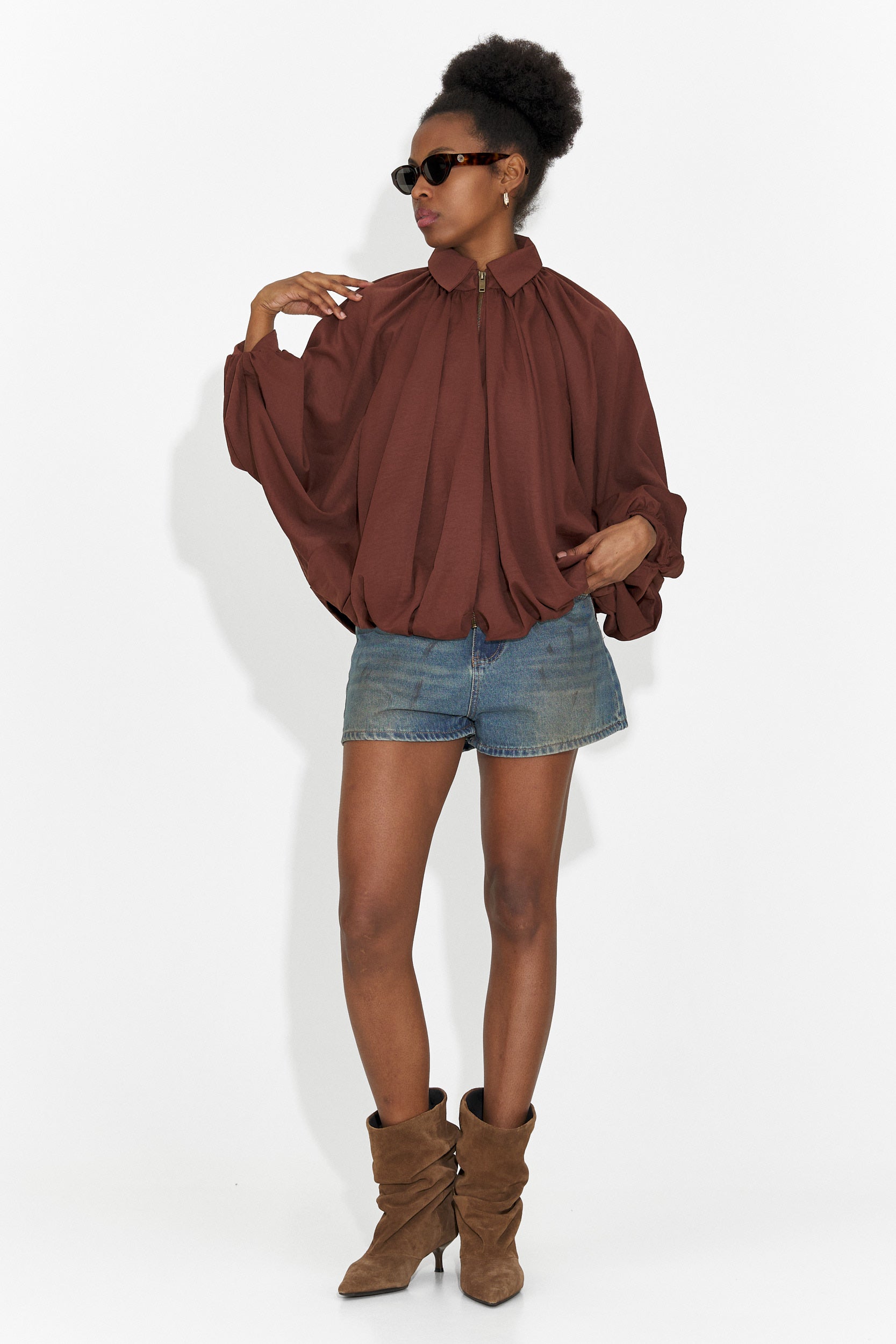 Blugi dama casual scurti bleu Cherele Bogas