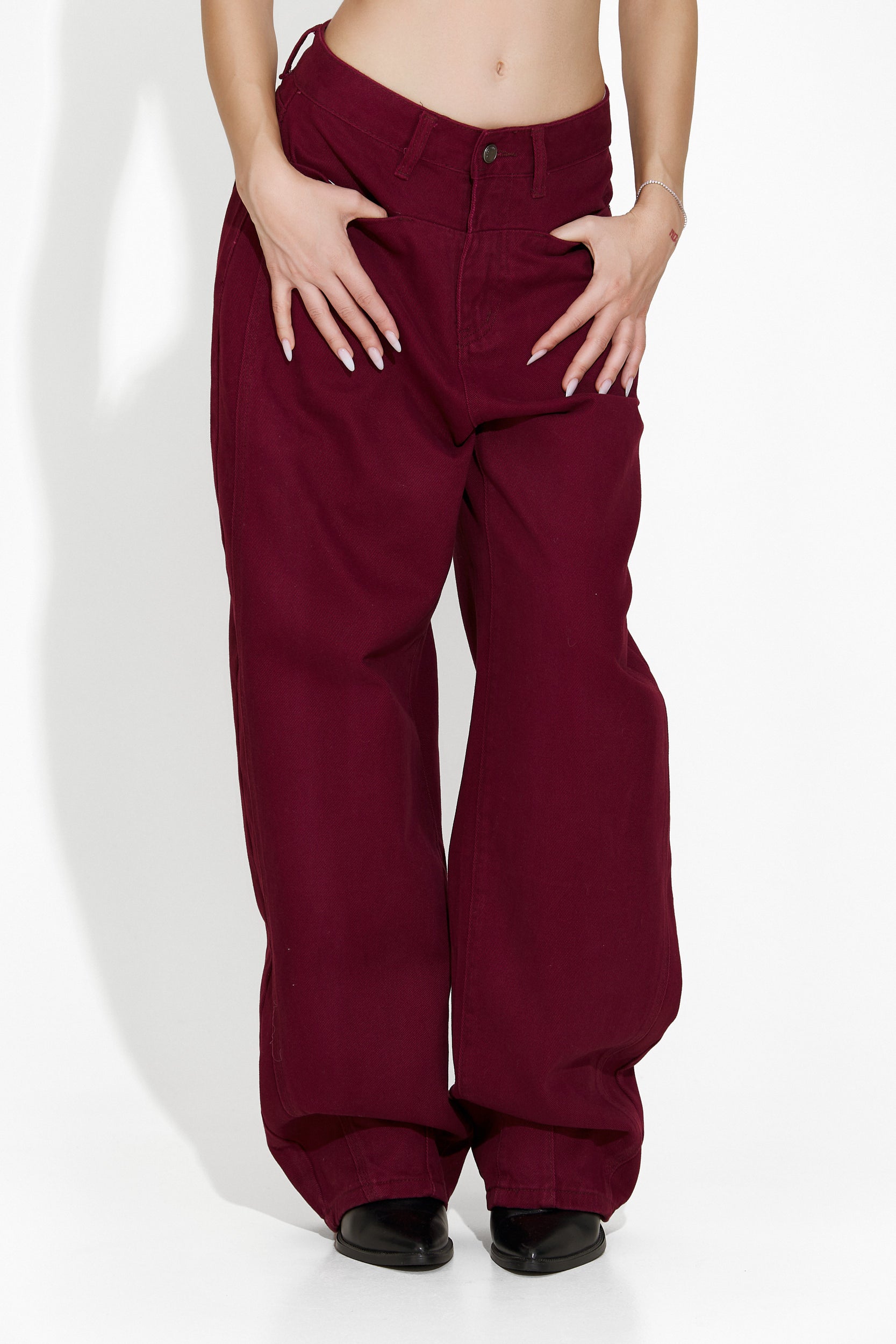 Casual burgundy Jacklyn Bogas women's jeans