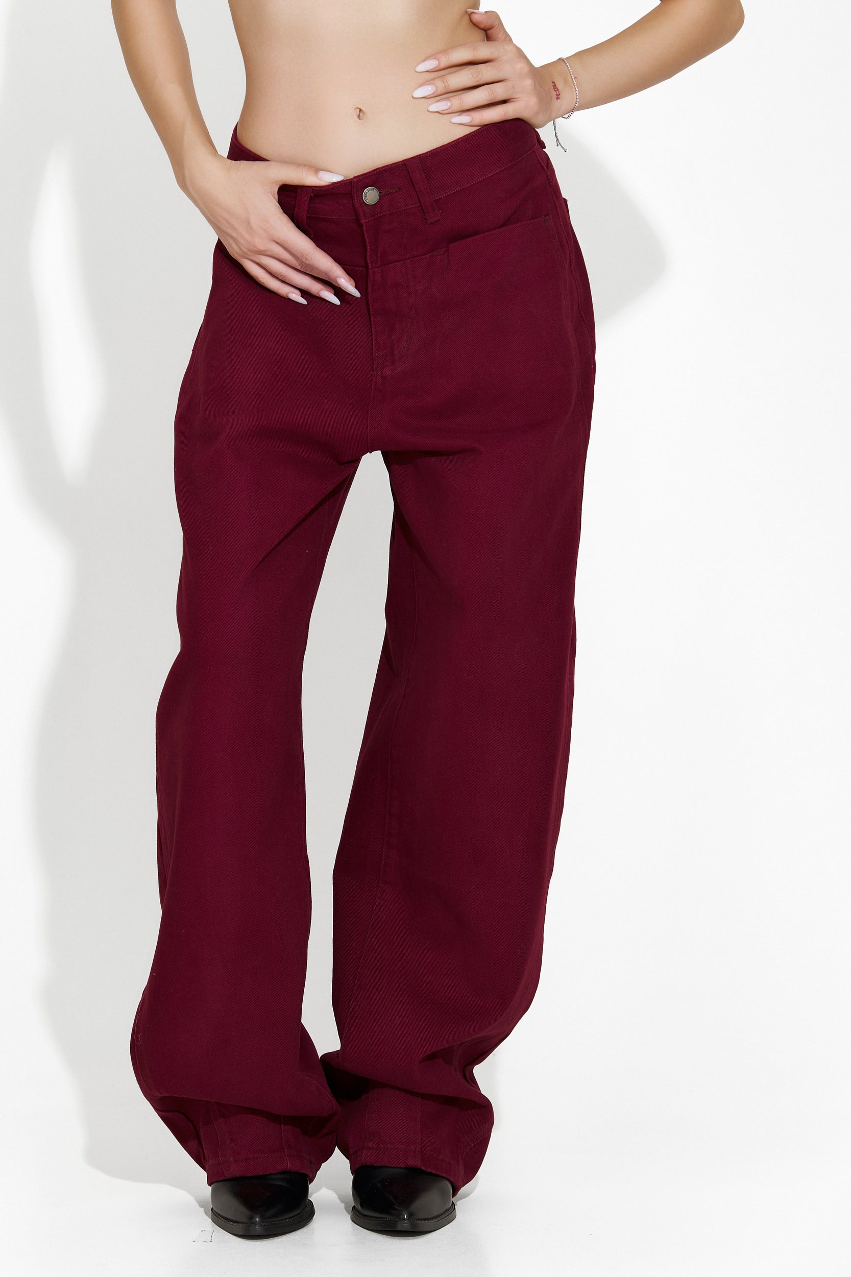 Casual burgundy Jacklyn Bogas women's jeans