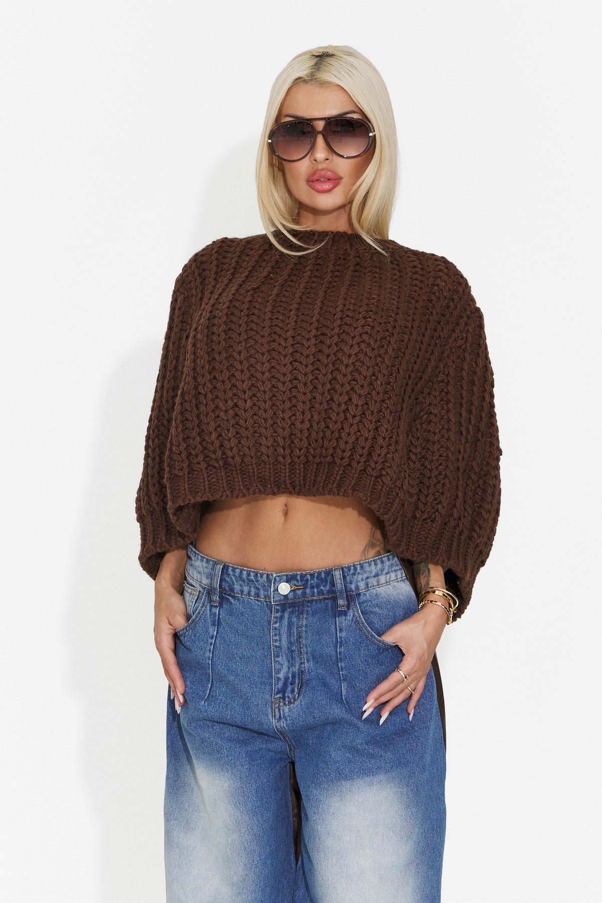 Bluza casual maro Fluceyra Bogas