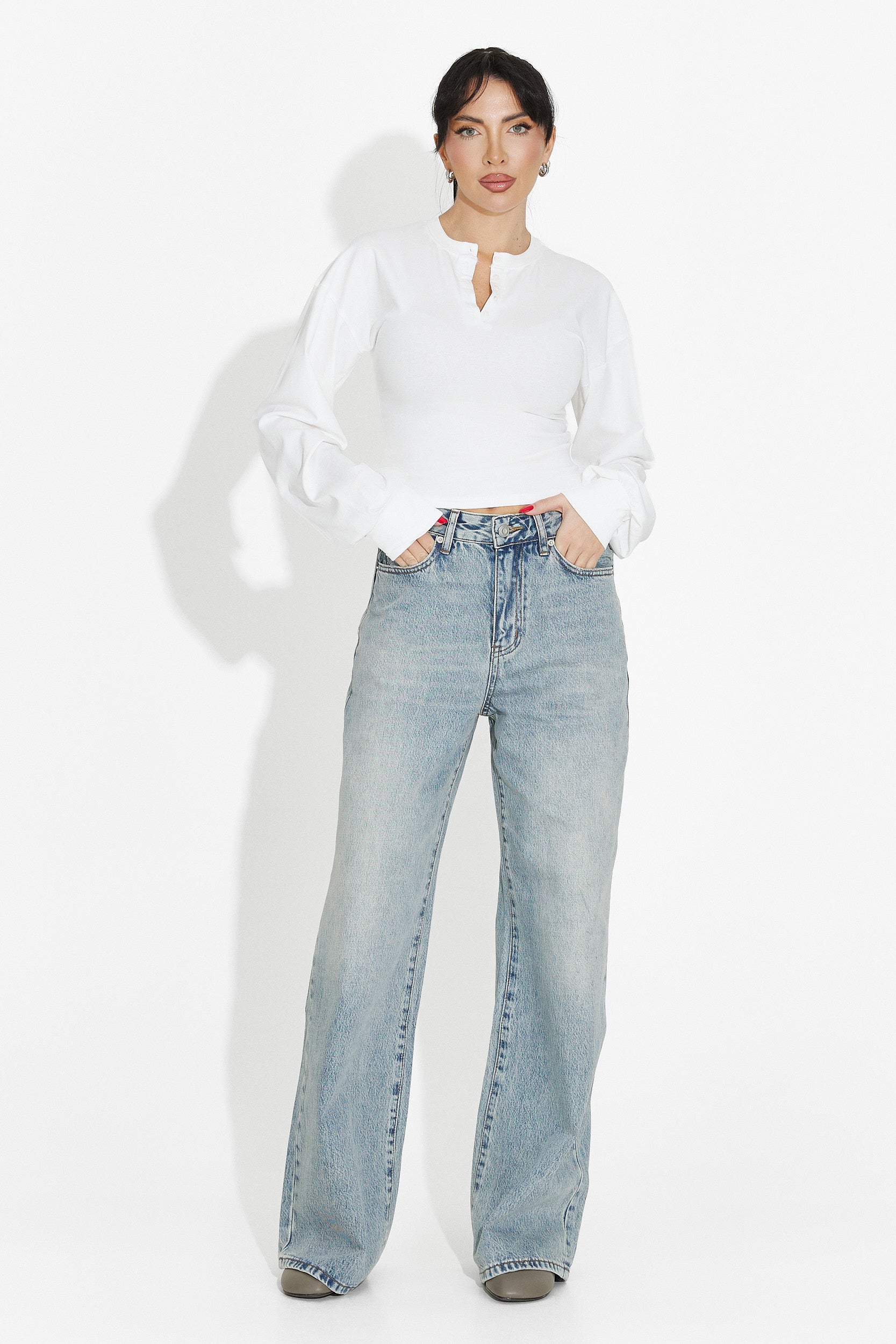 White casual women's blouse Tivora Bogas