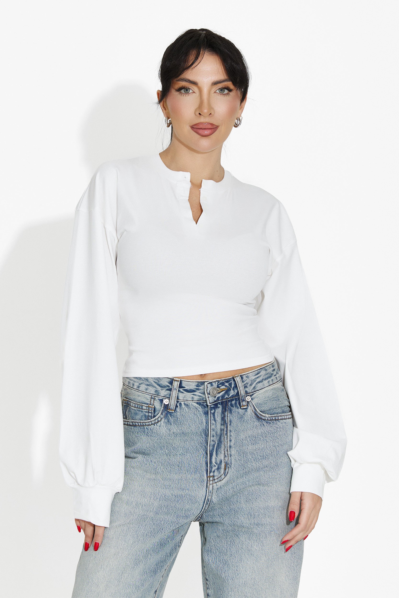 White casual women's blouse Tivora Bogas