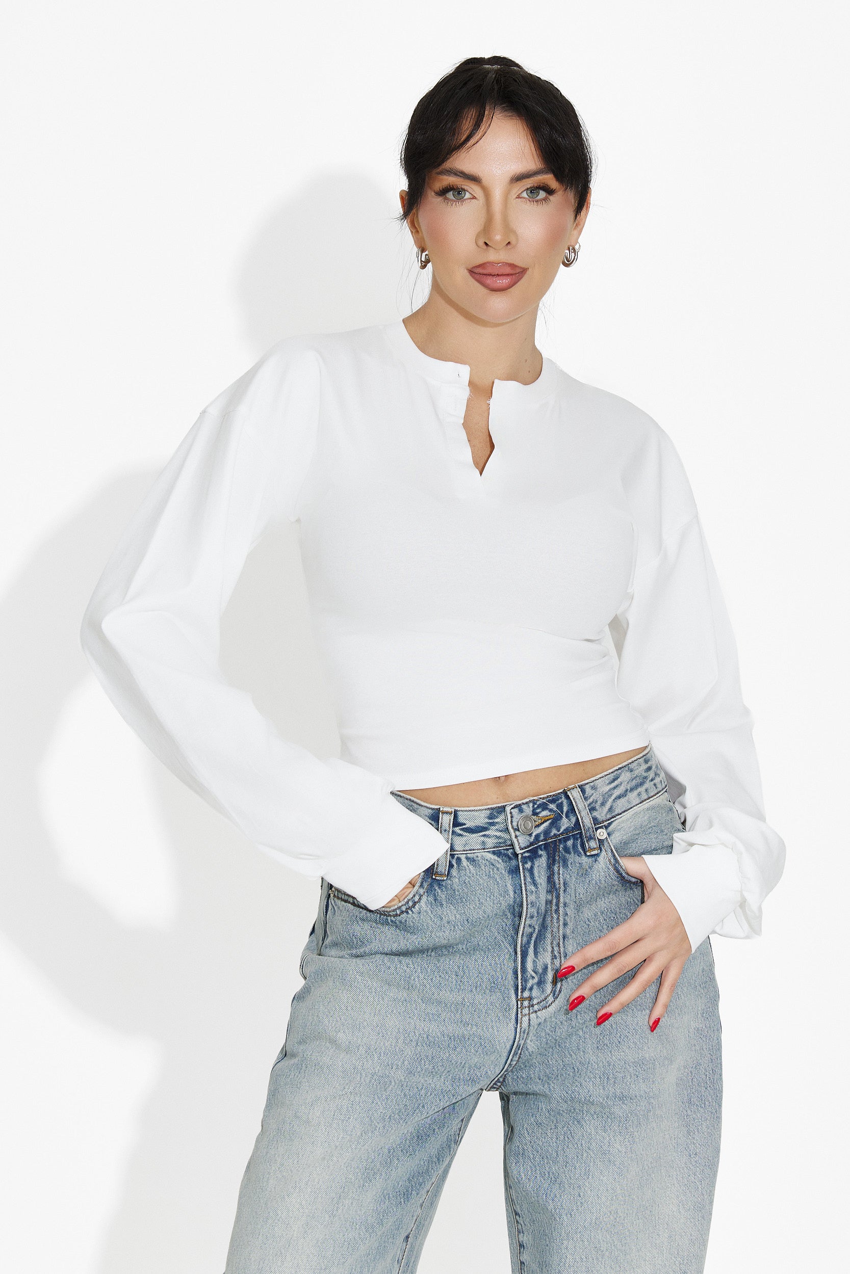 White casual women's blouse Tivora Bogas