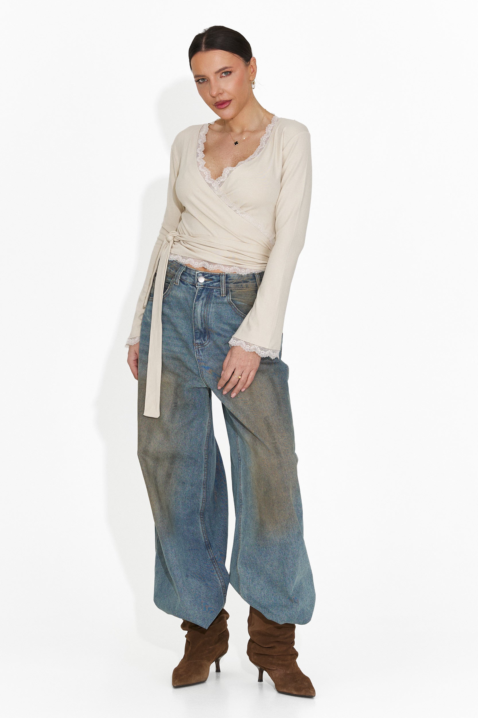 Bluza dama casual bej Zaneta Bogas