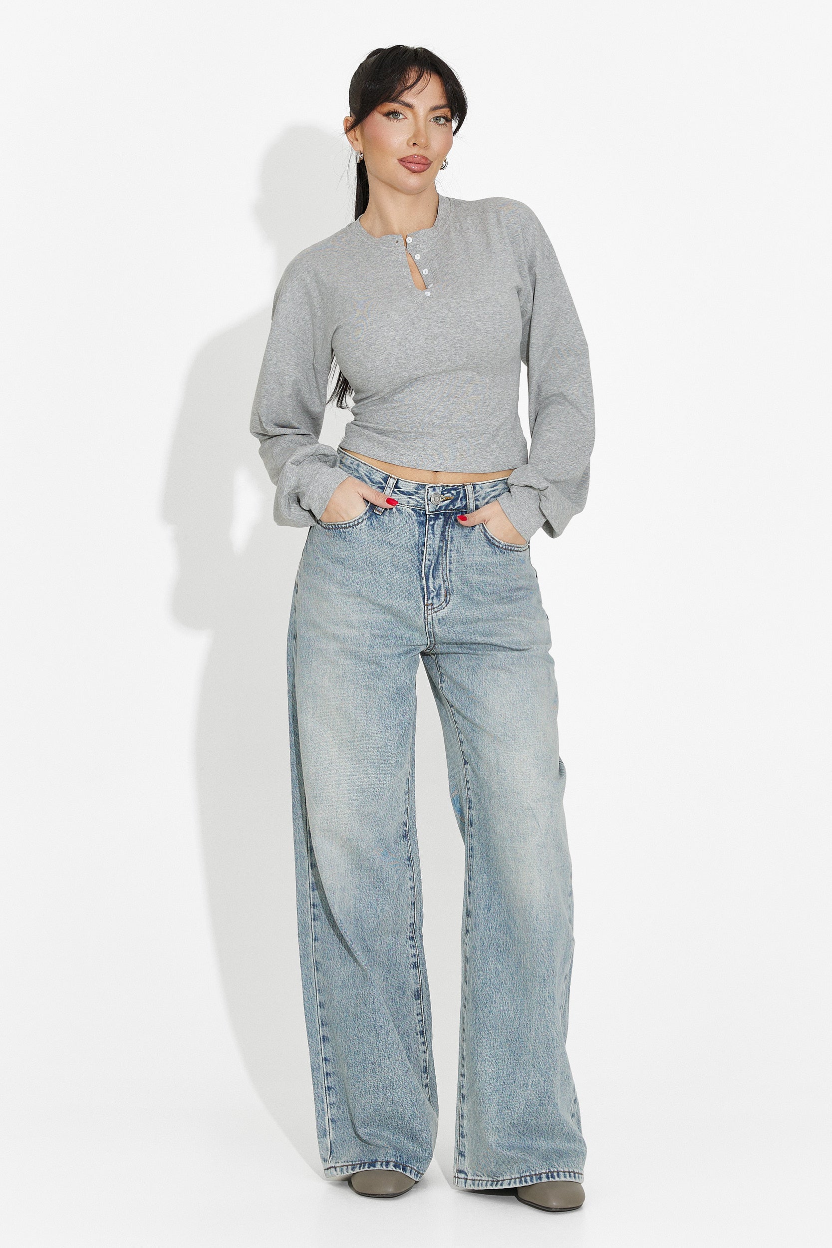 Women's casual gray blouse Tivora Bogas