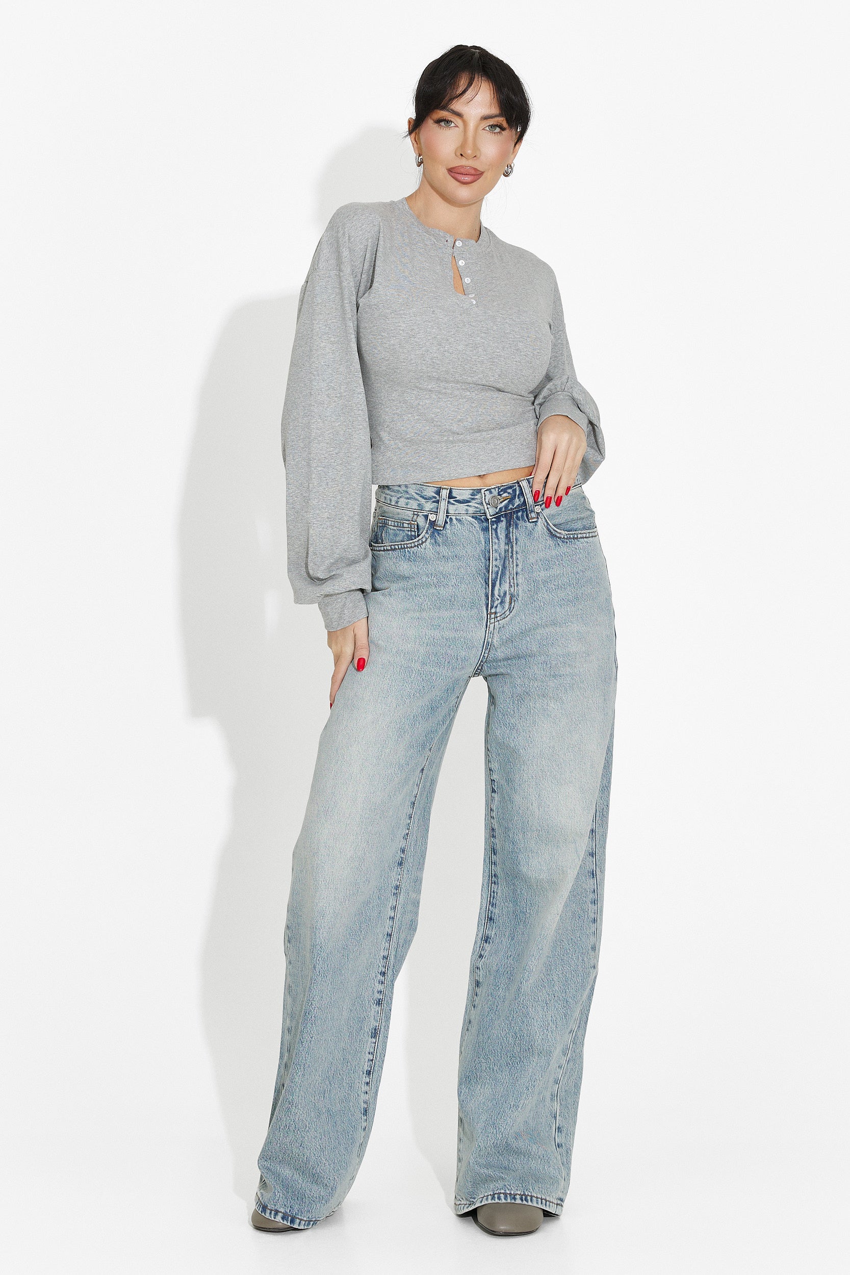 Women's casual gray blouse Tivora Bogas