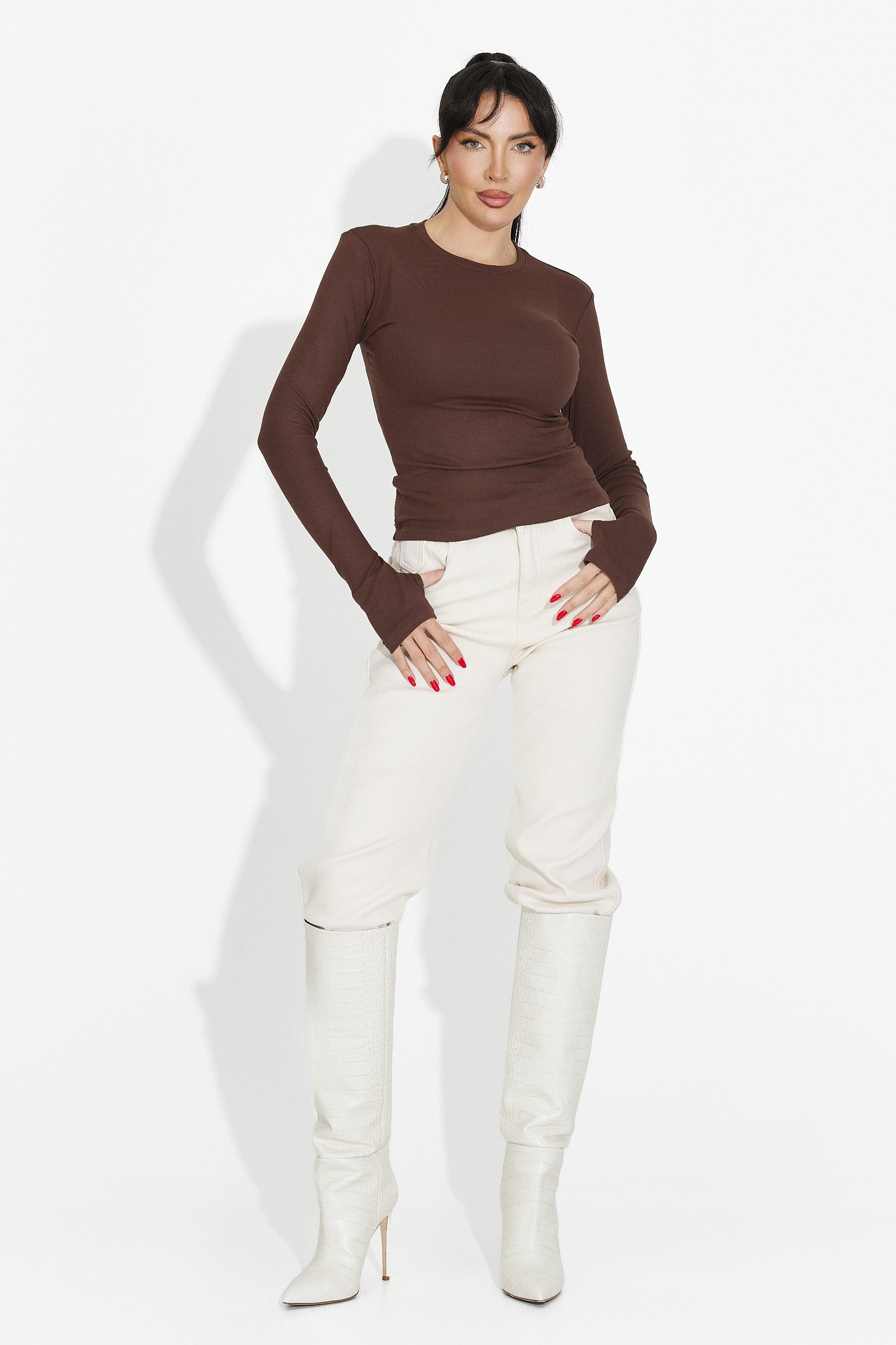 Women's casual brown blouse Kisena bogas