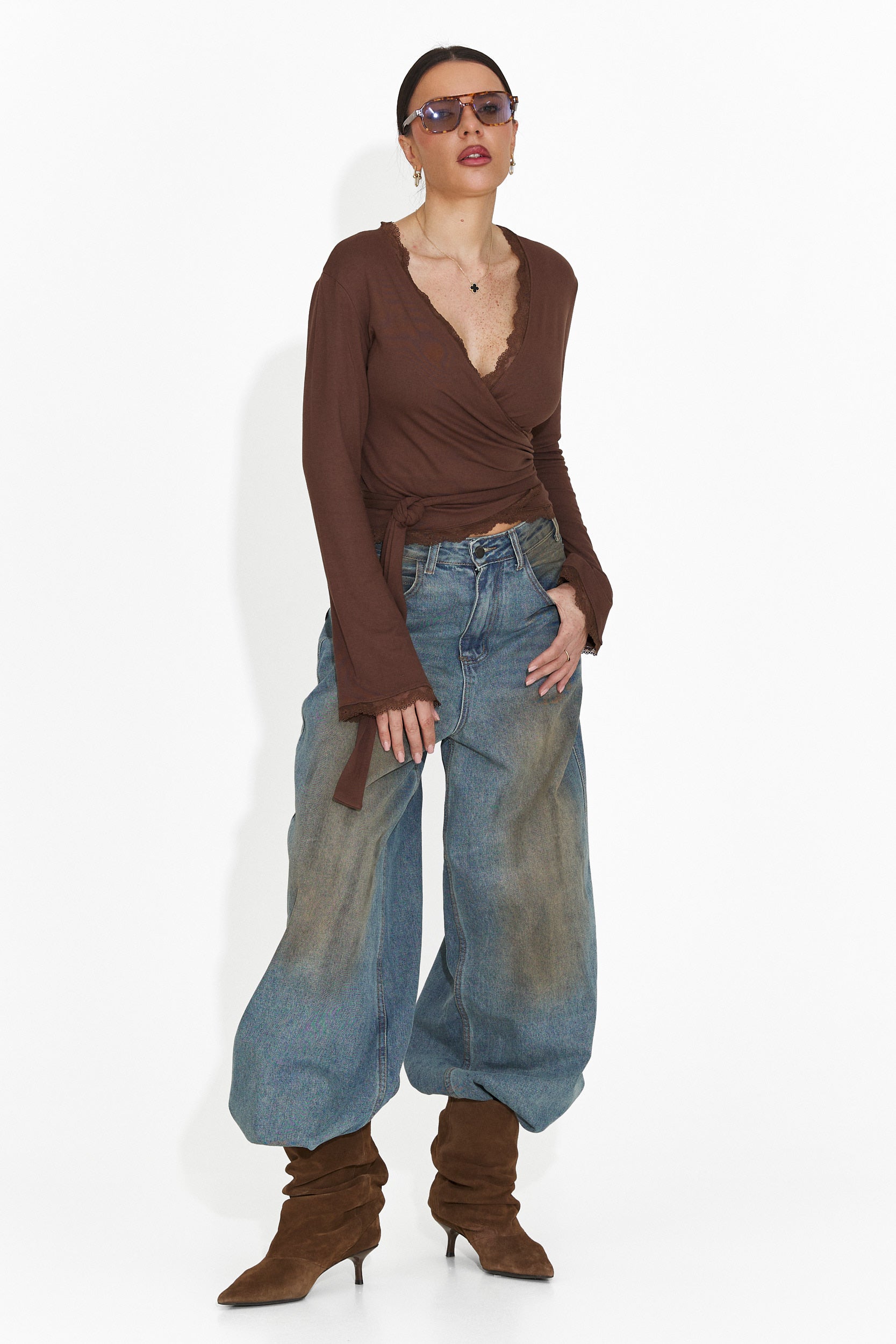 Bluza dama casual maro Zaneta Bogas