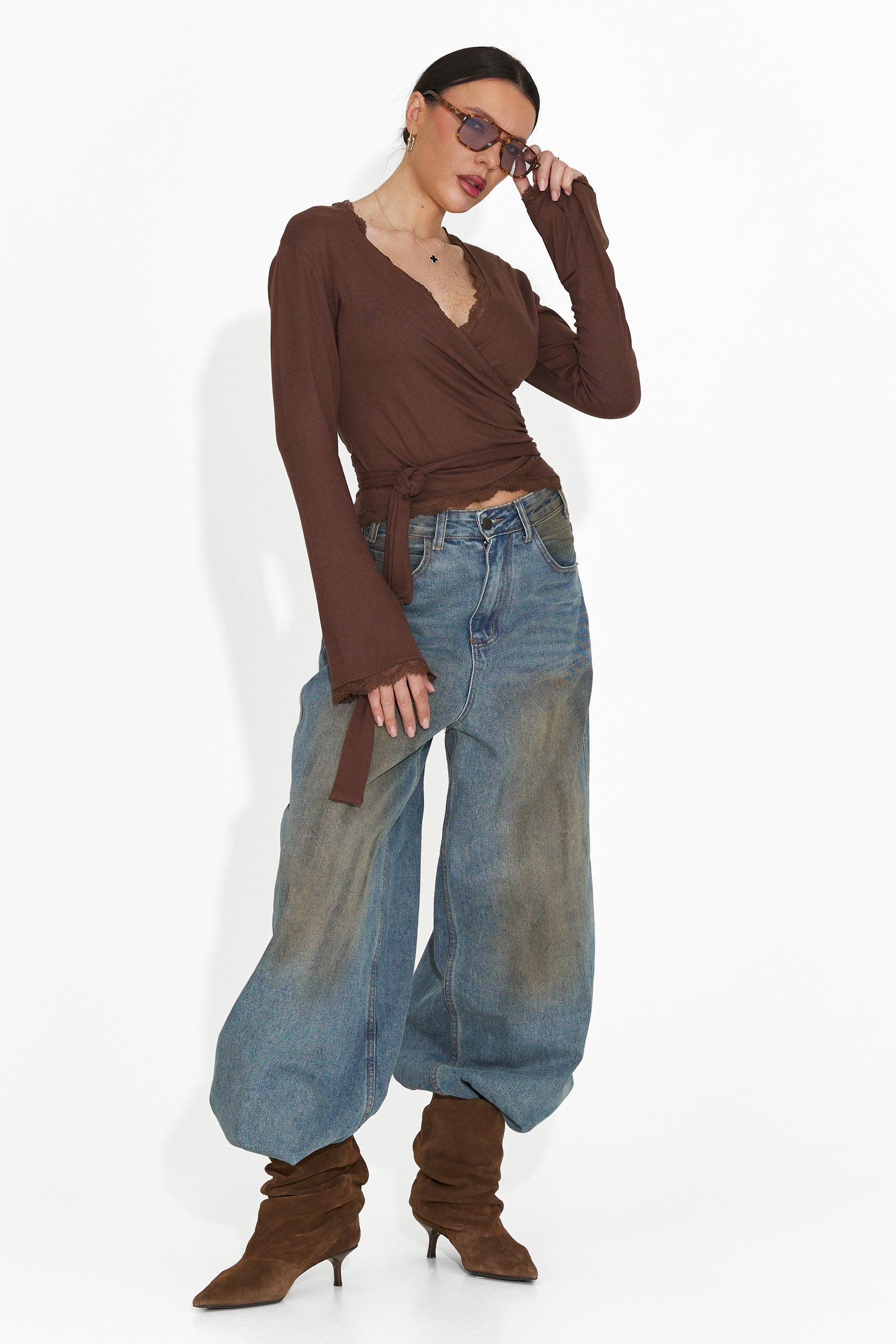 Bluza dama casual maro Zaneta Bogas