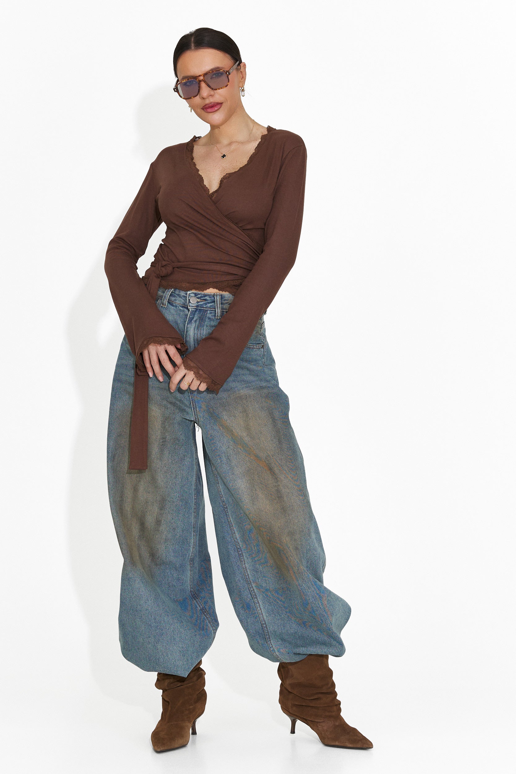 Bluza dama casual maro Zaneta Bogas