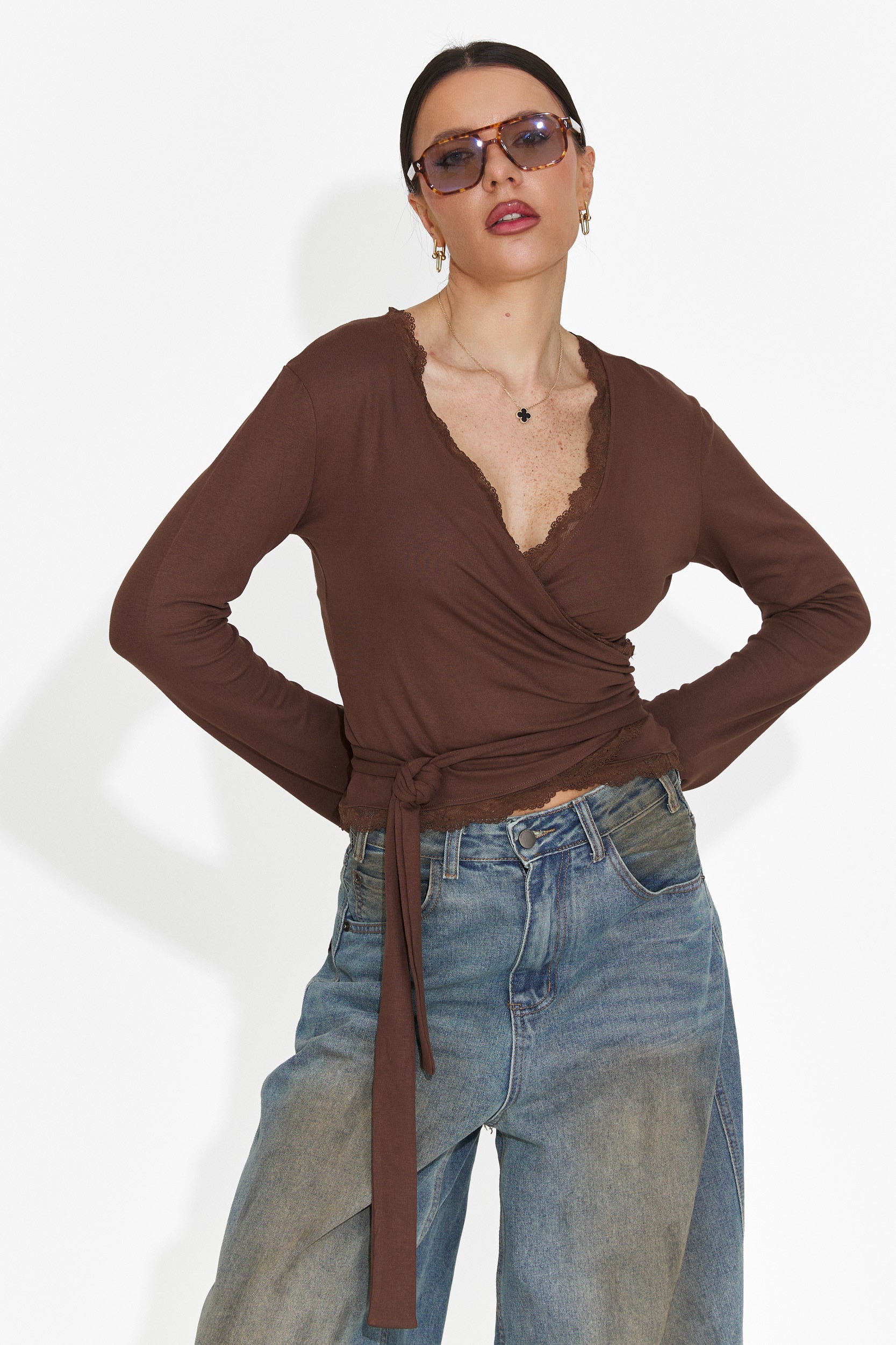 Bluza dama casual maro Zaneta Bogas