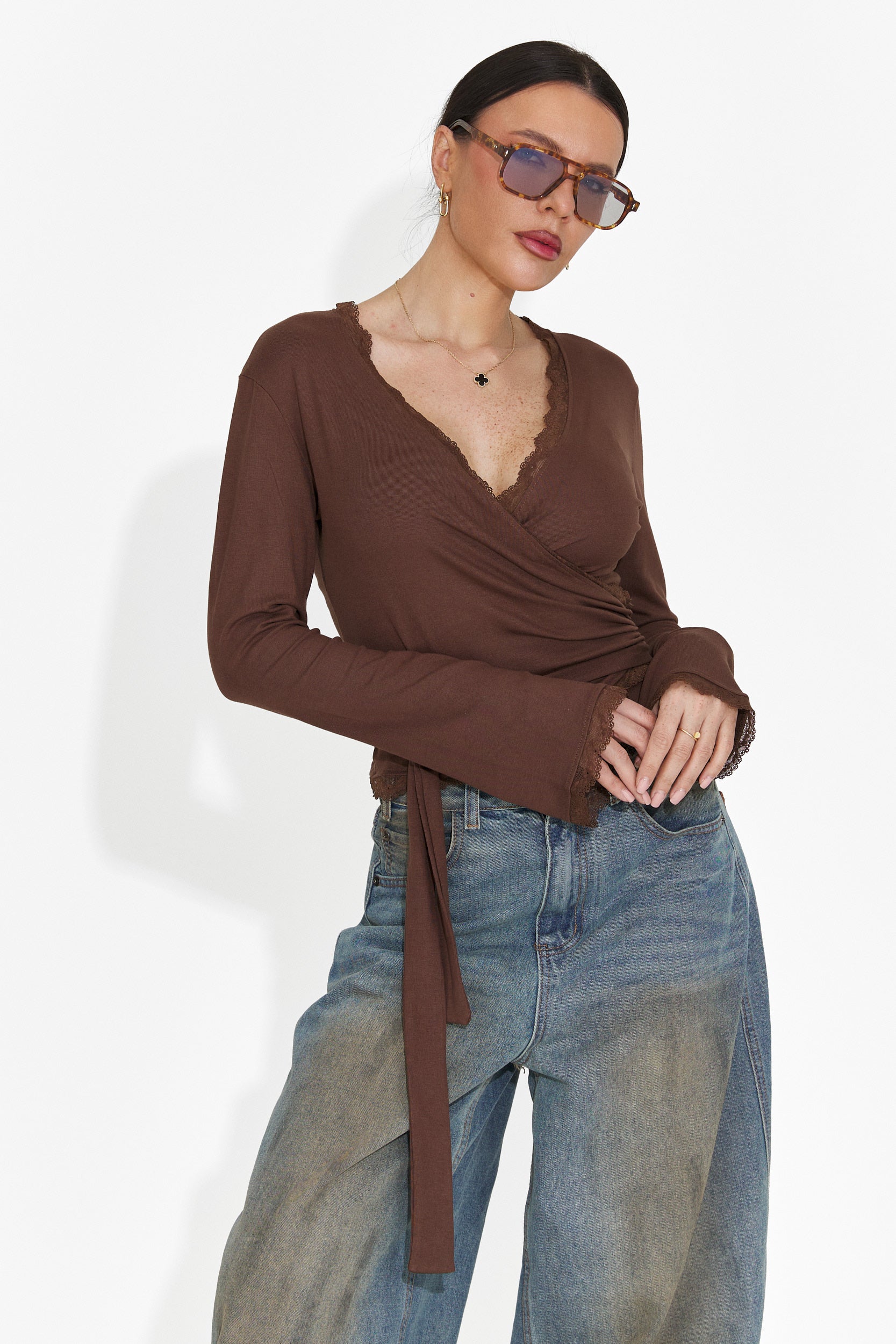 Bluza dama casual maro Zaneta Bogas