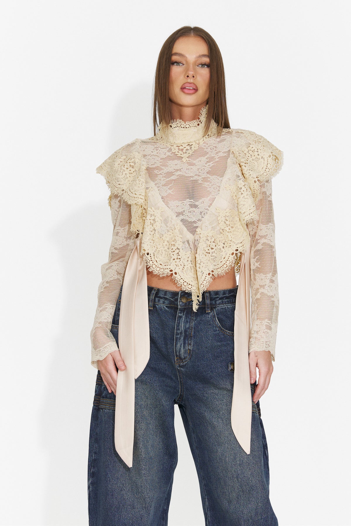 Bluza eleganta bej Glusiraura Bogas