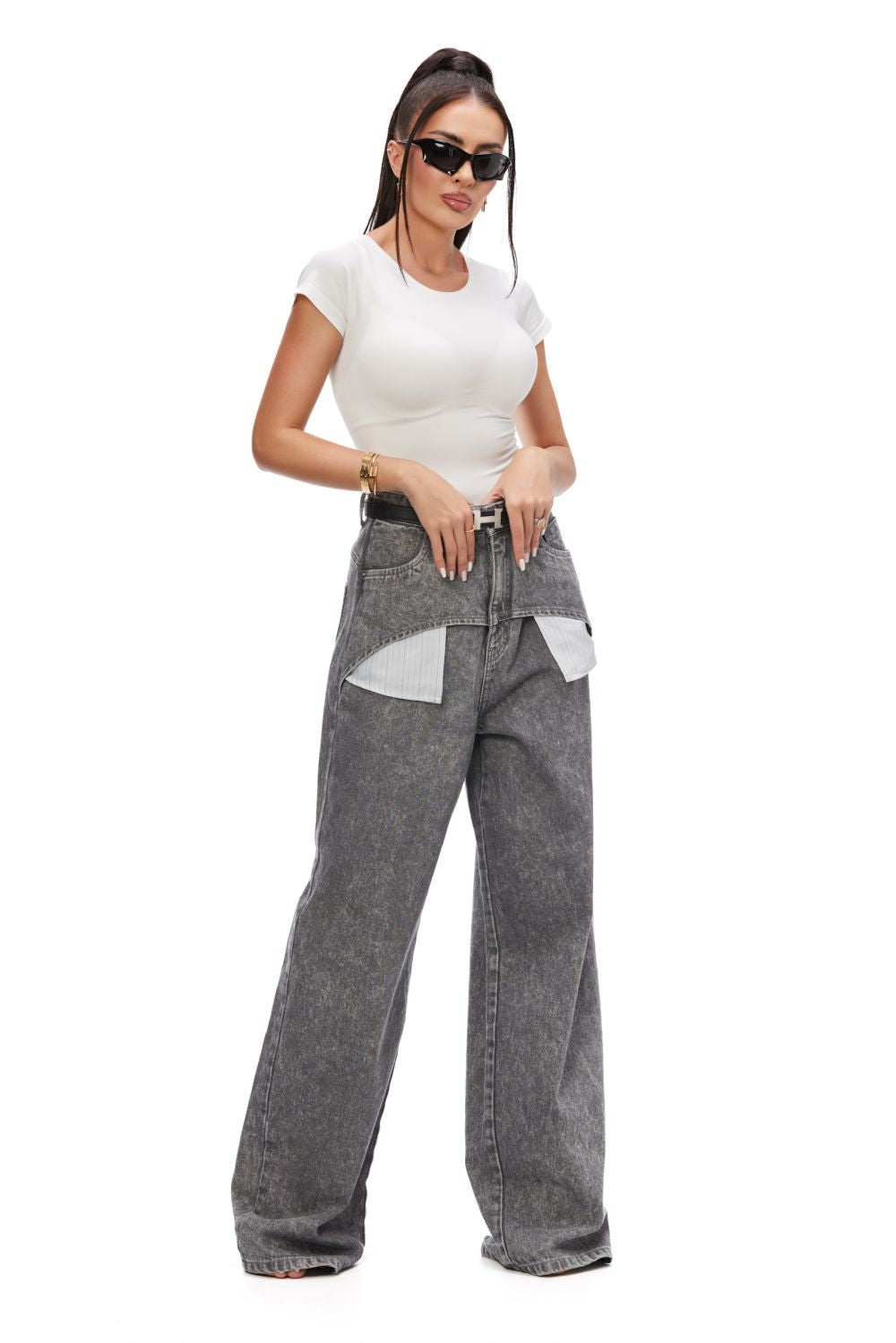 Body dama casual modelator alb Gipsyna Bogas