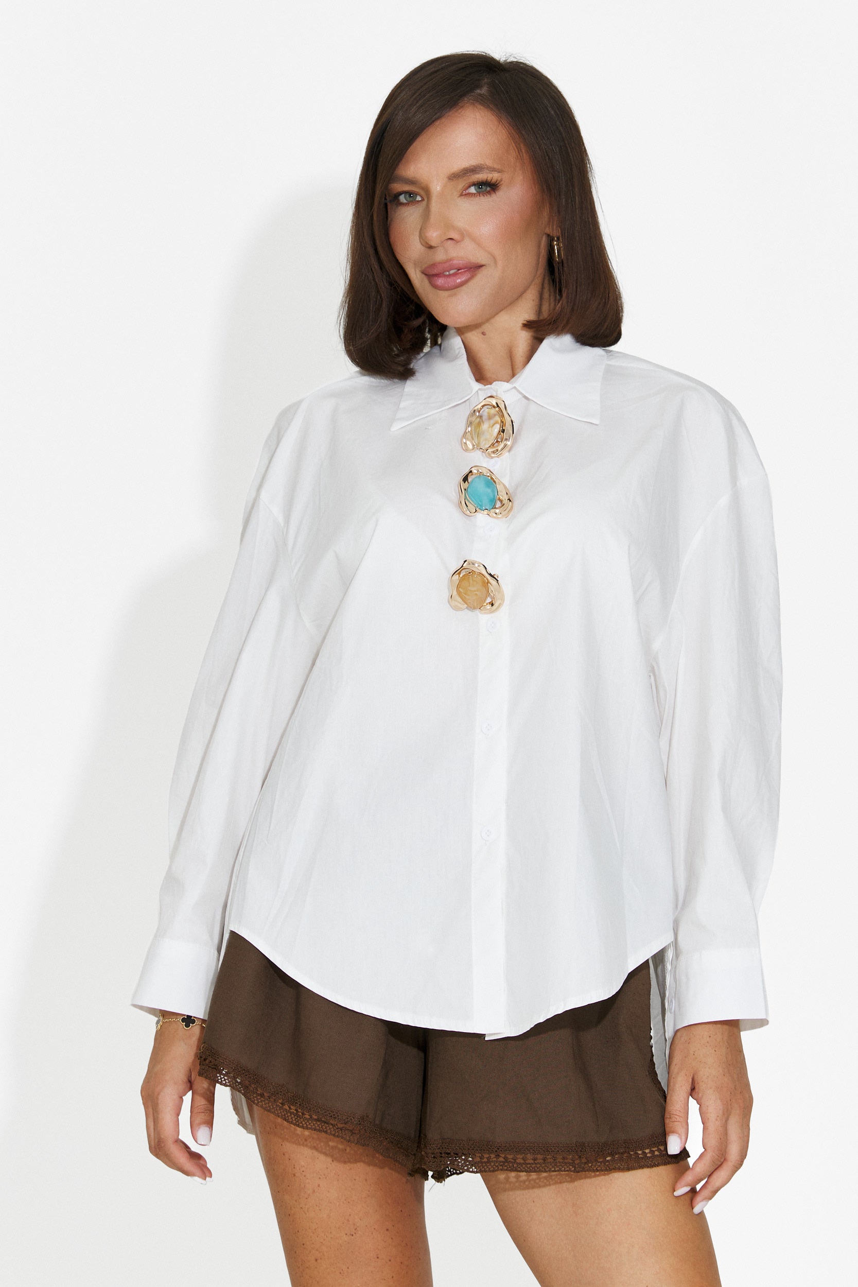 Camasa dama casual alba Delany Bogas