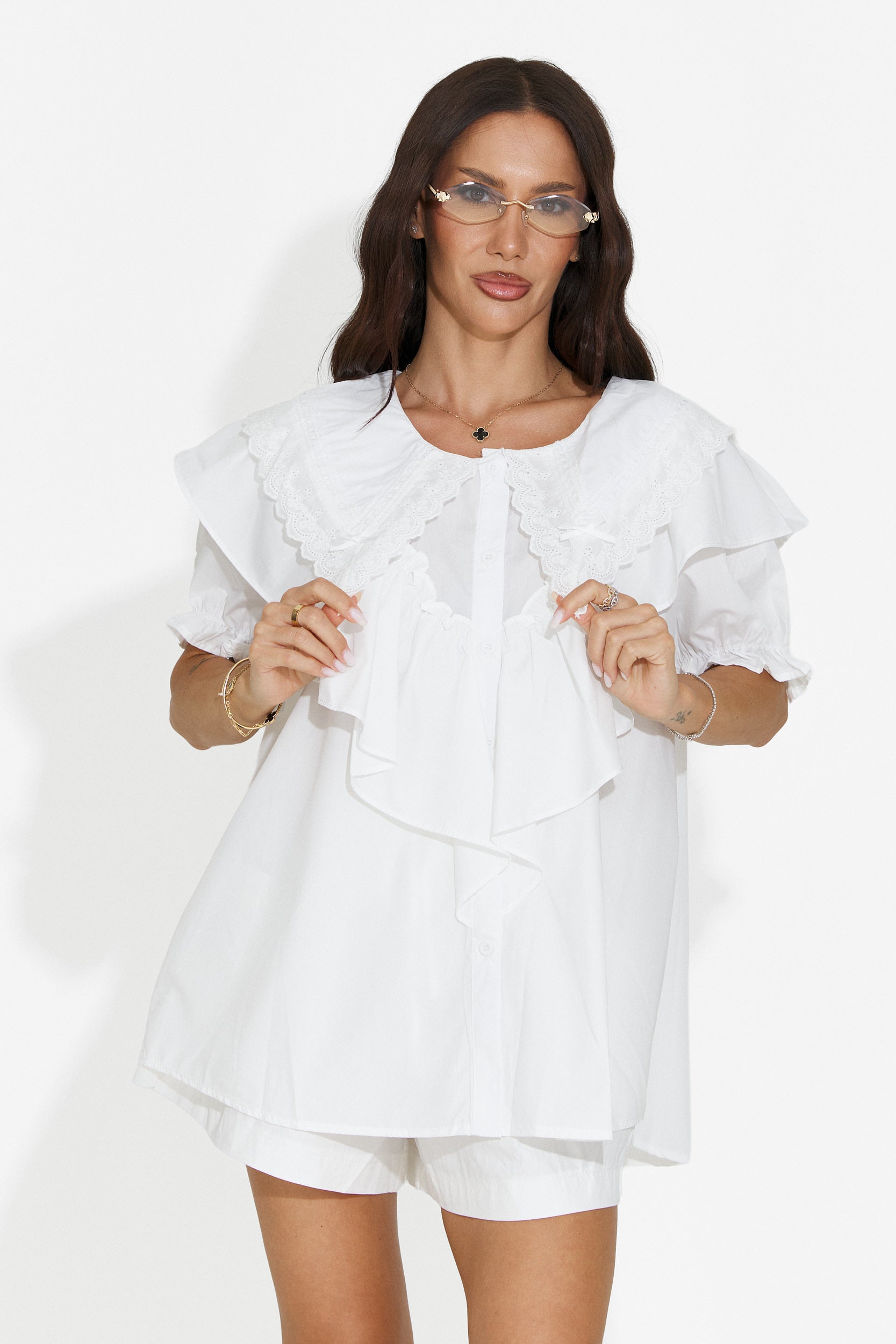 Camasa dama casual alba Karlasia Bogas