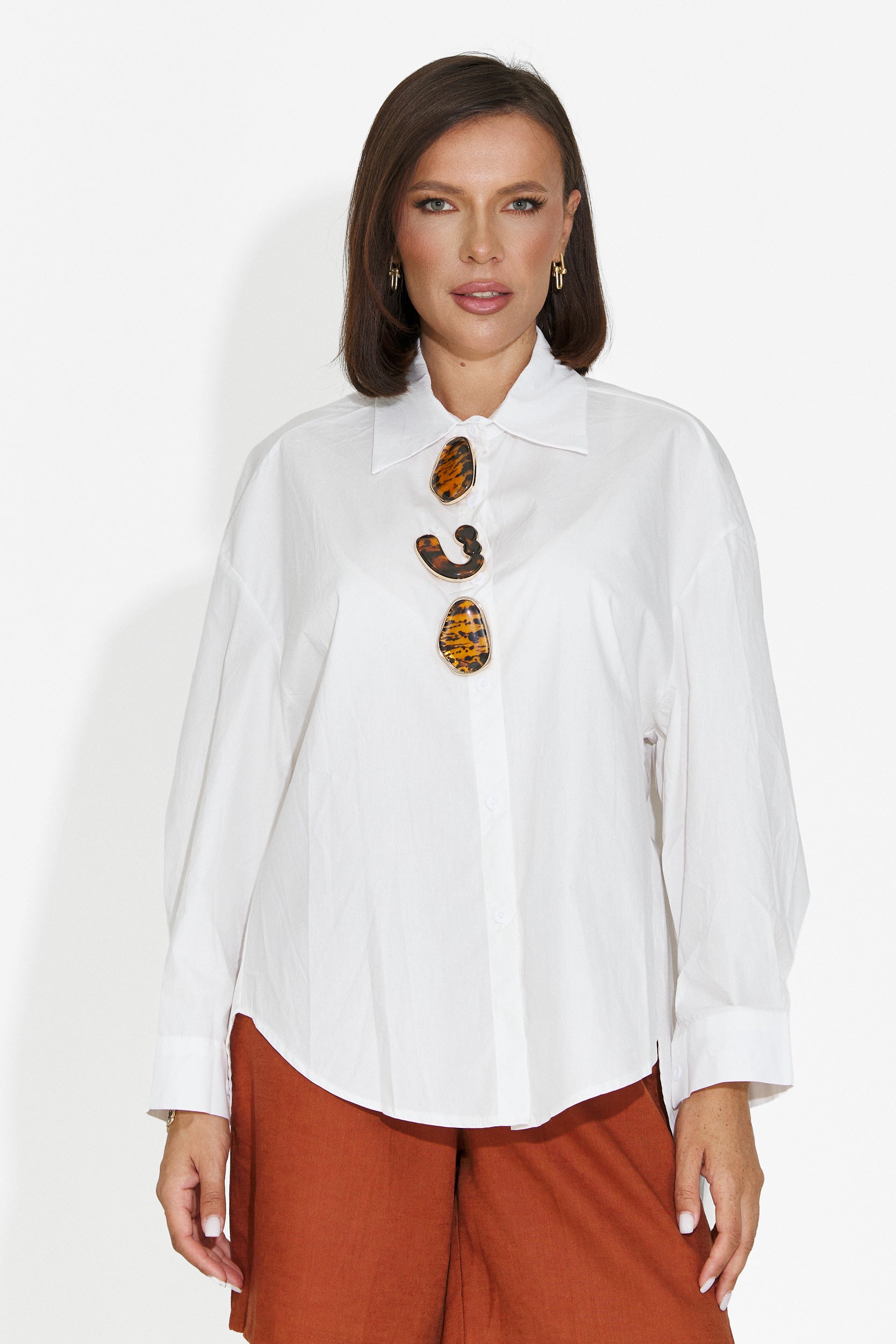 Camasa dama casual alba Procesay Bogas
