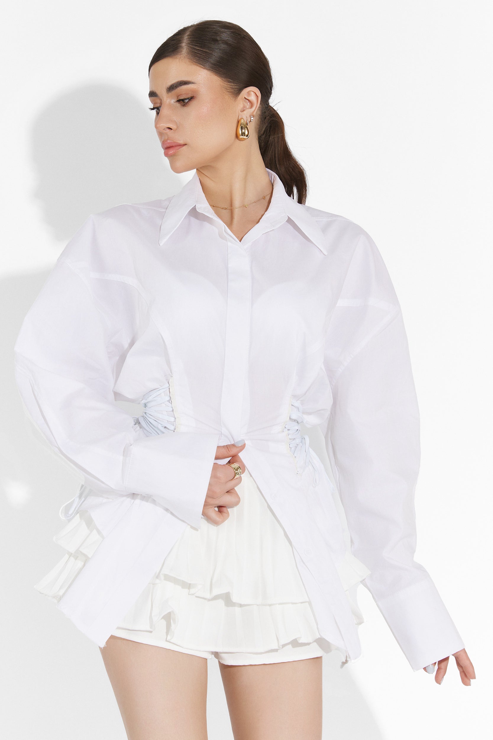 Zolo Bogas White Casual Women's Shirt