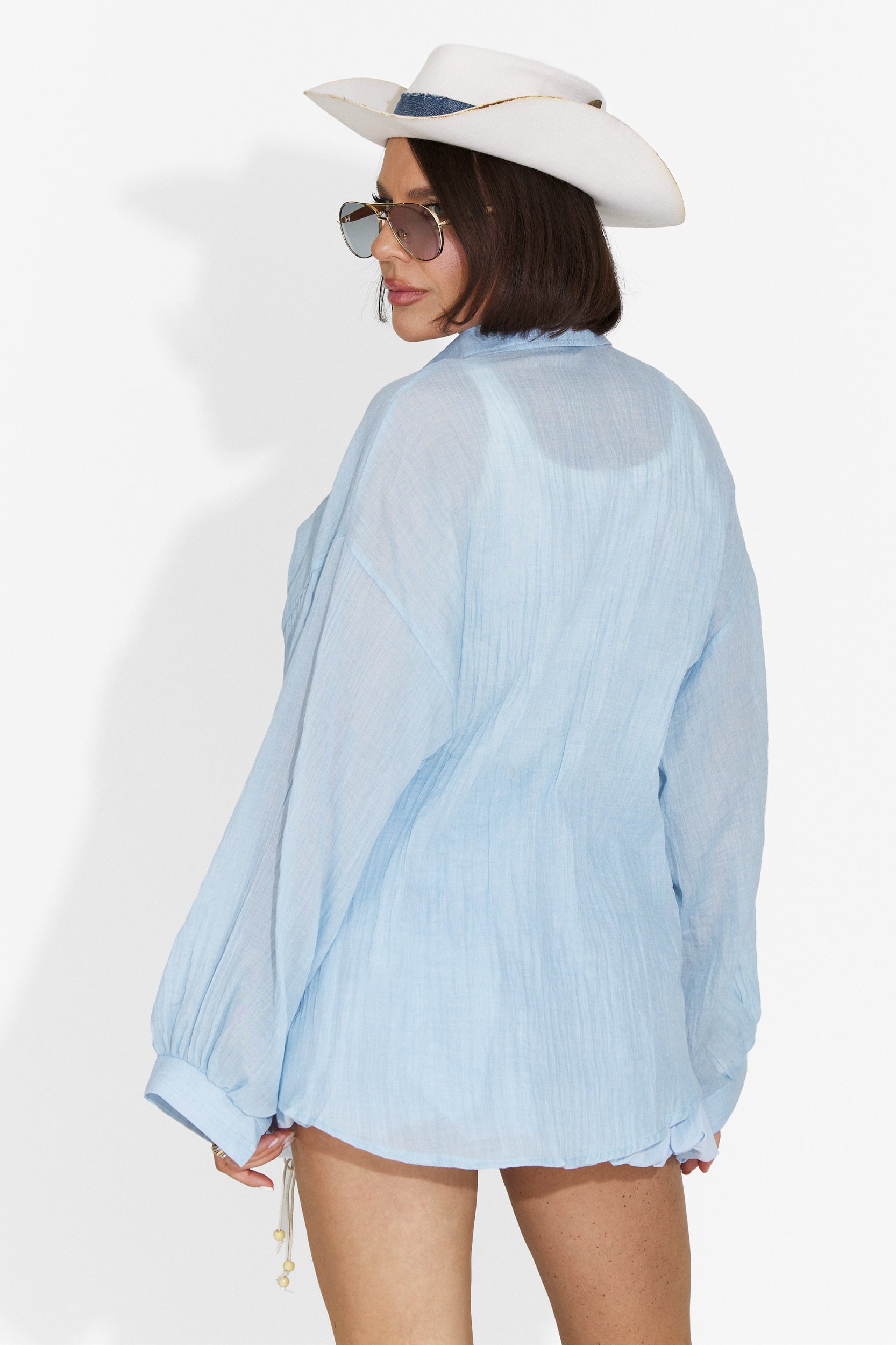 Camasa dama casual bleu Gaynelia Bogas