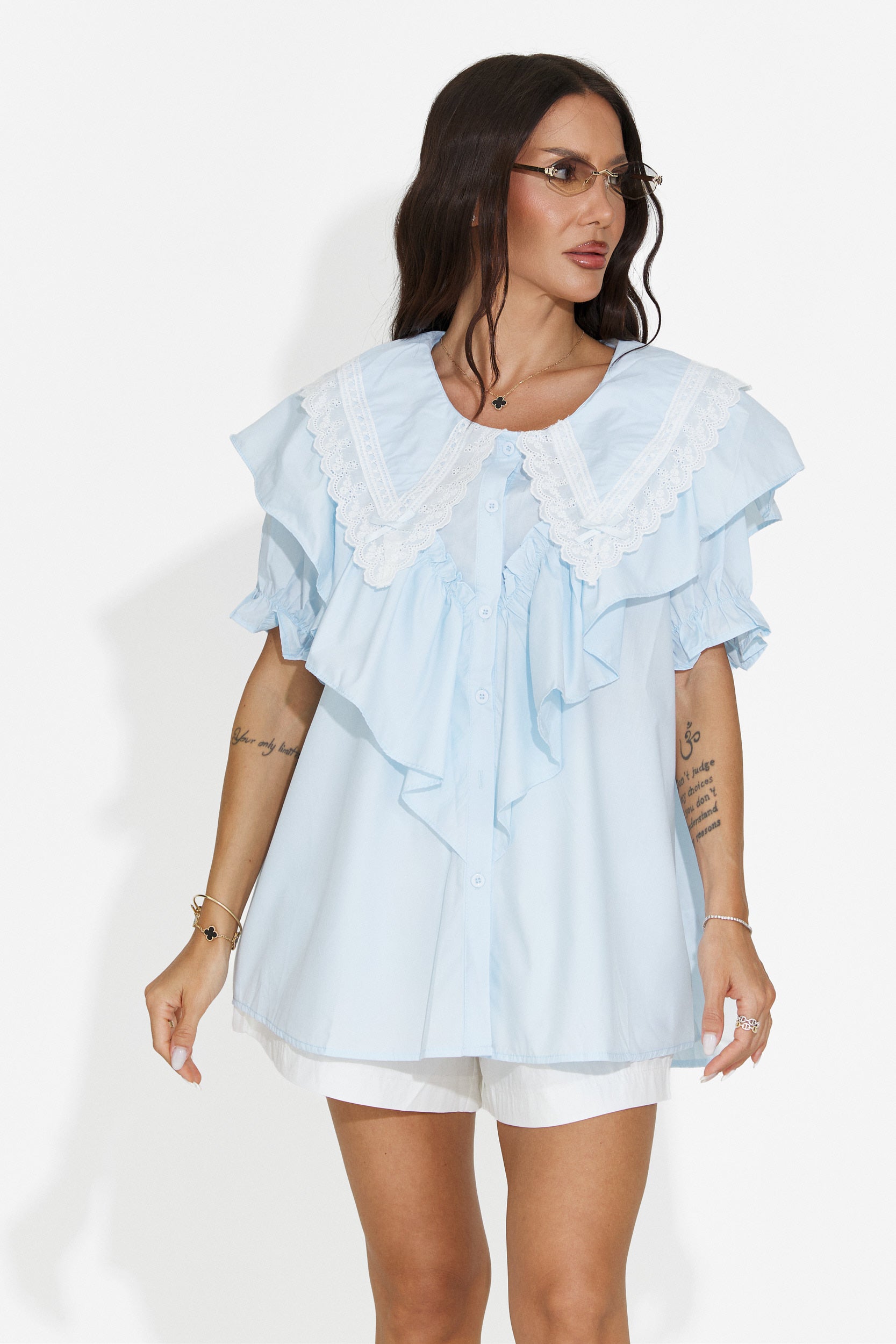 Camasa dama casual bleu Karlasia Bogas