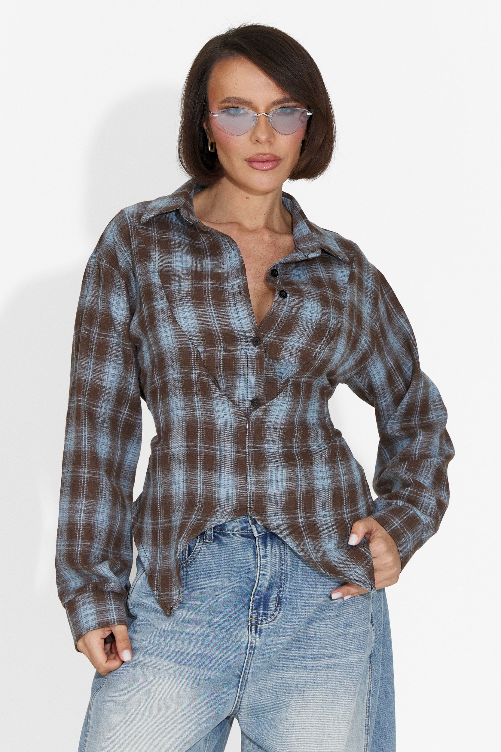 Camasa dama casual bleu Tamalia Bogas