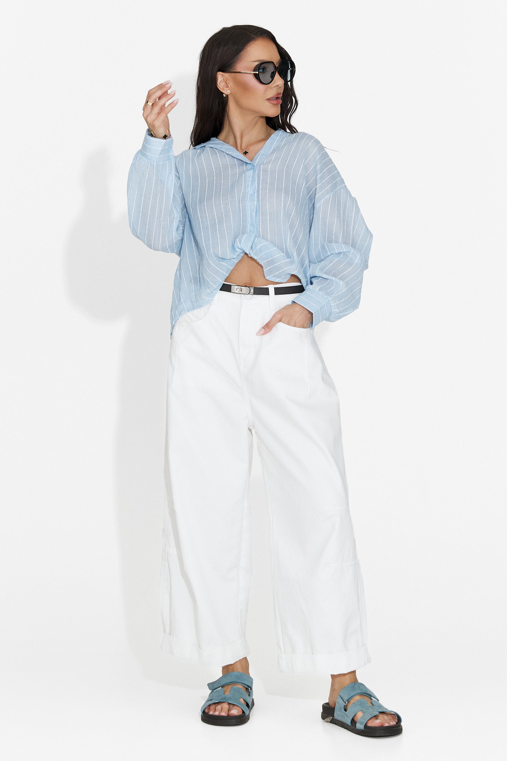 Camasa dama casual bleu Teodoria Bogas