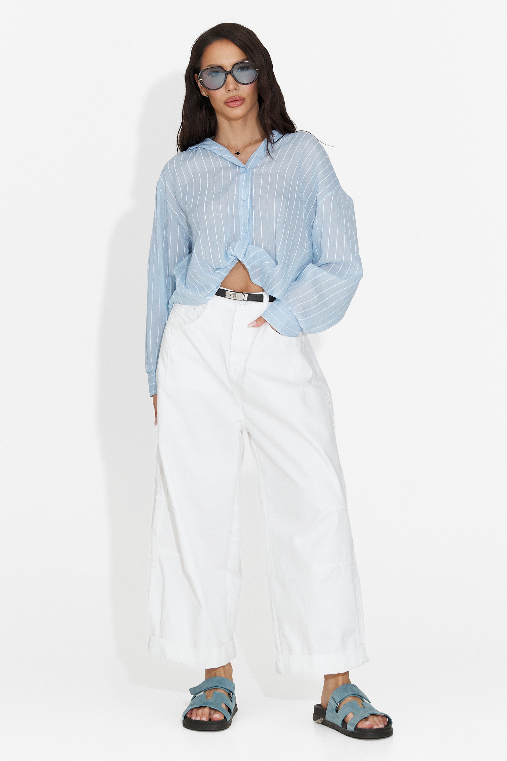 Camasa dama casual bleu Teodoria Bogas