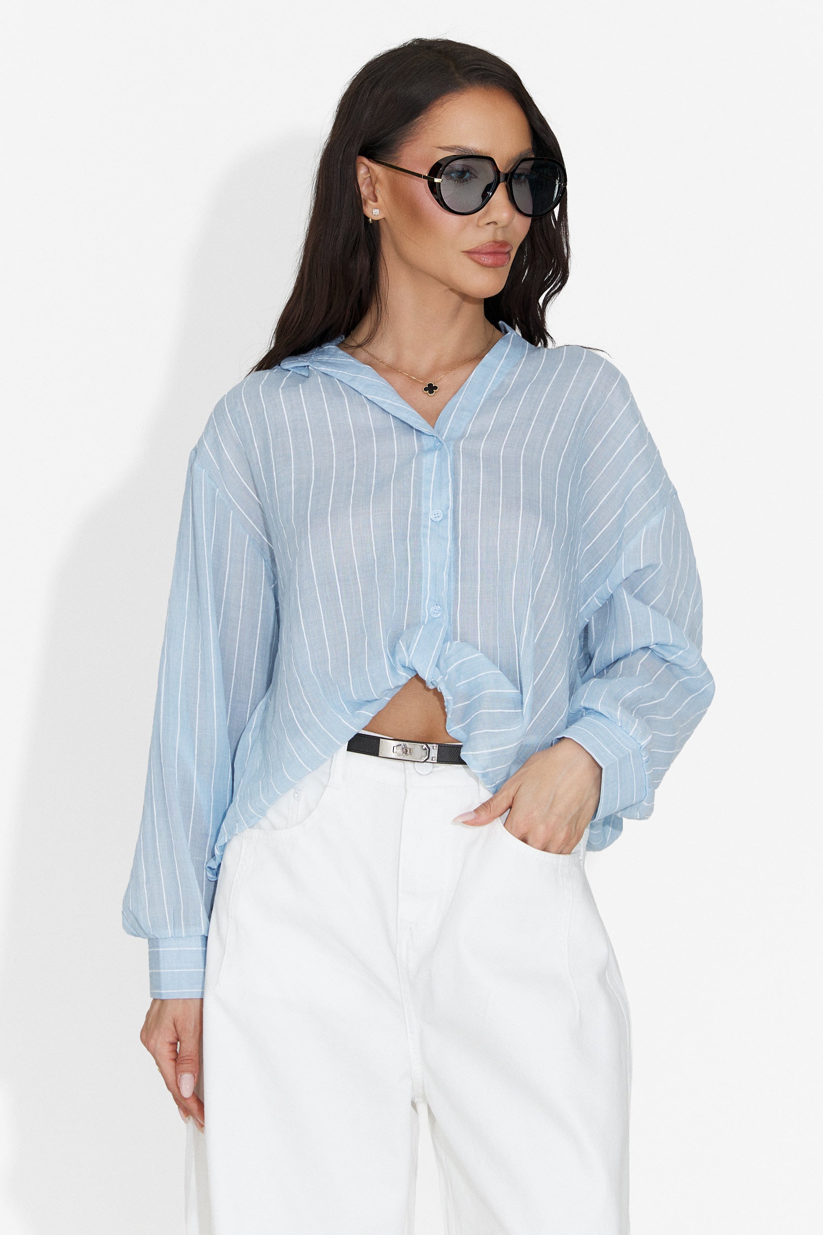 Camasa dama casual bleu Teodoria Bogas