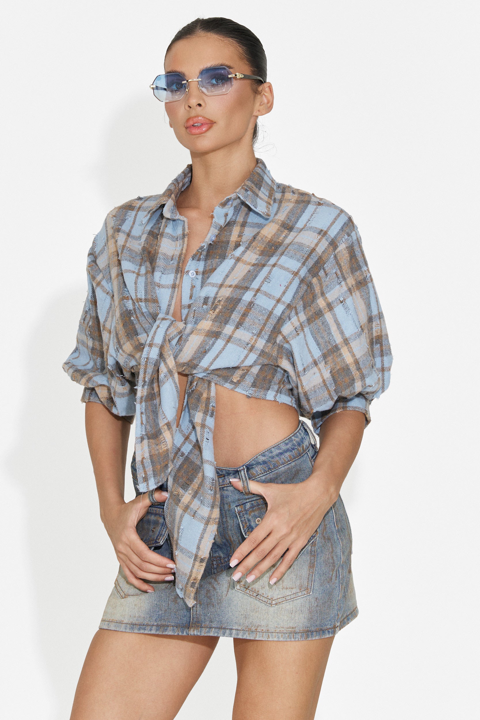 Camasa dama casual bleu Zenaida Bogas