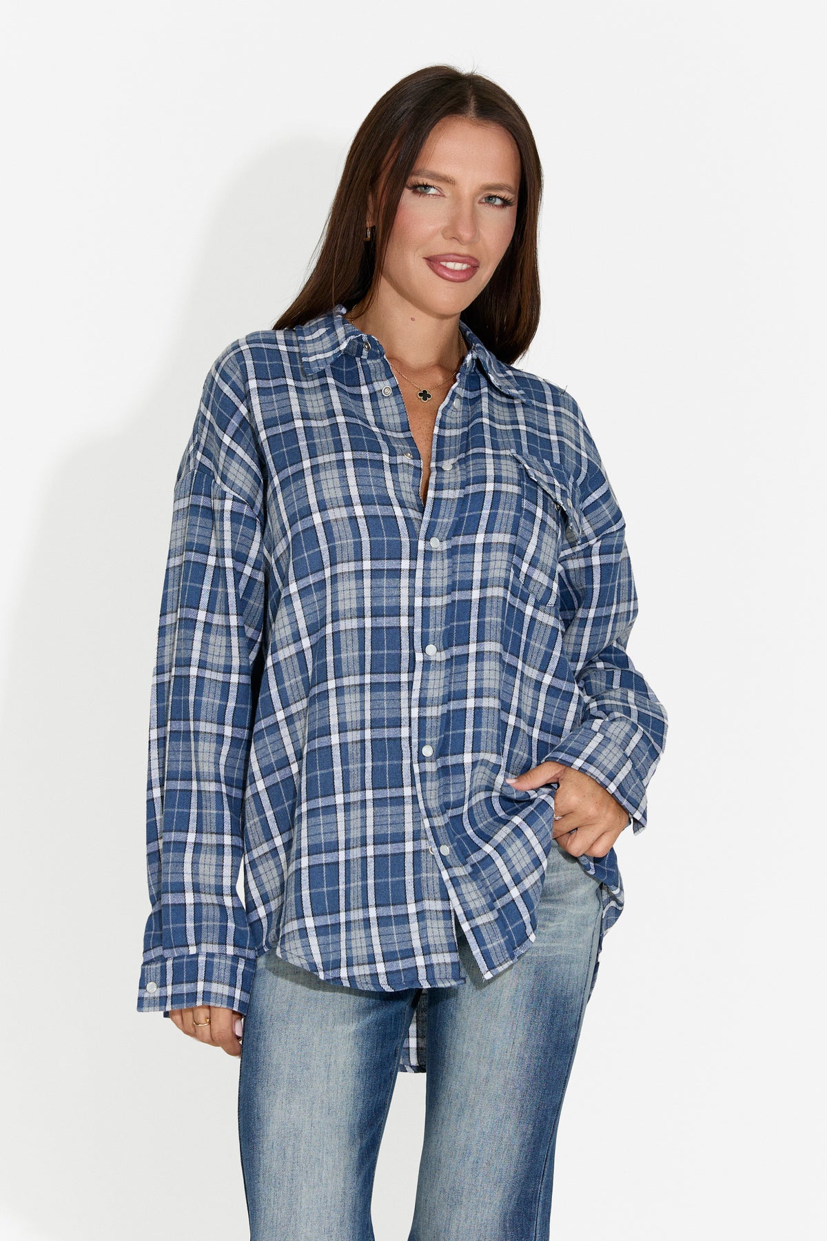 Camasa dama casual bleumarin Importas Bogas