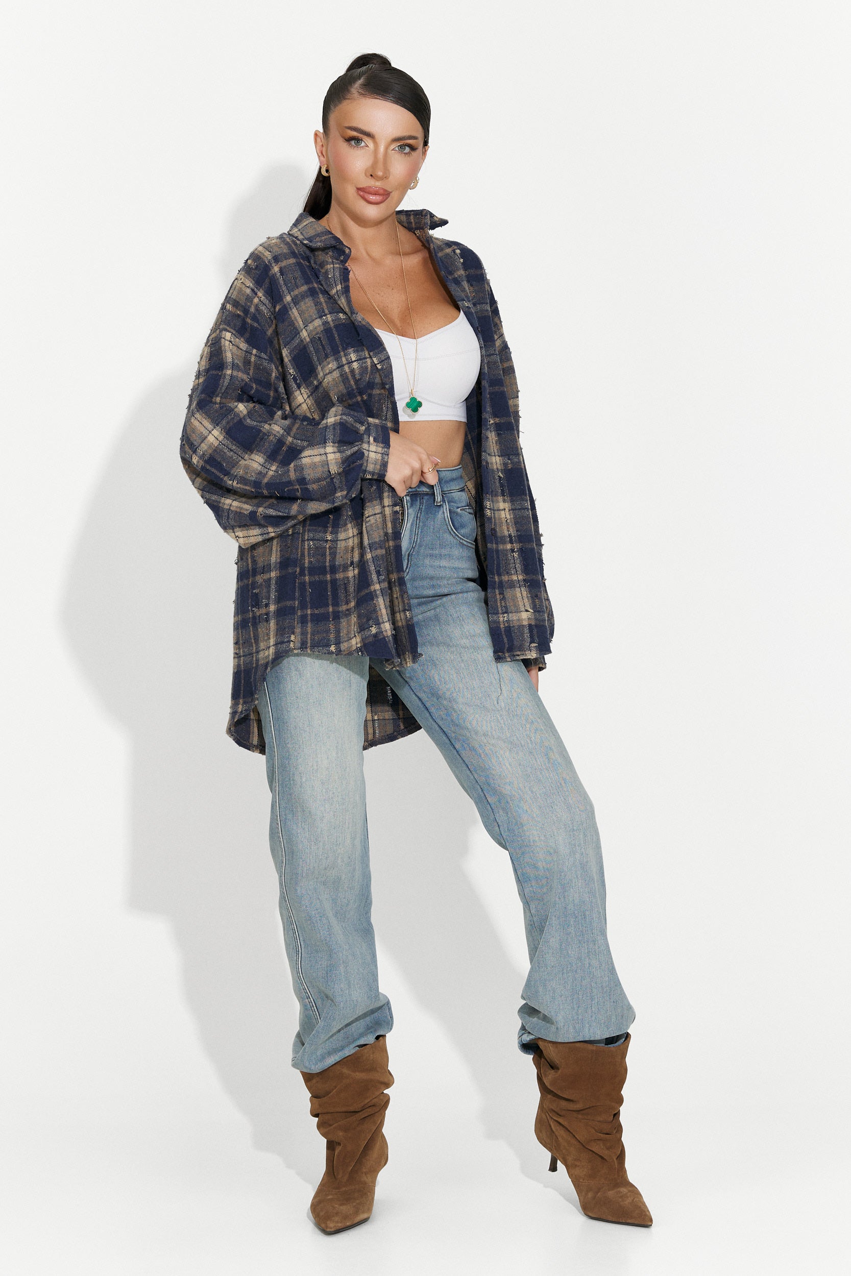 Women's casual navy blue shirt Jasara Bogas