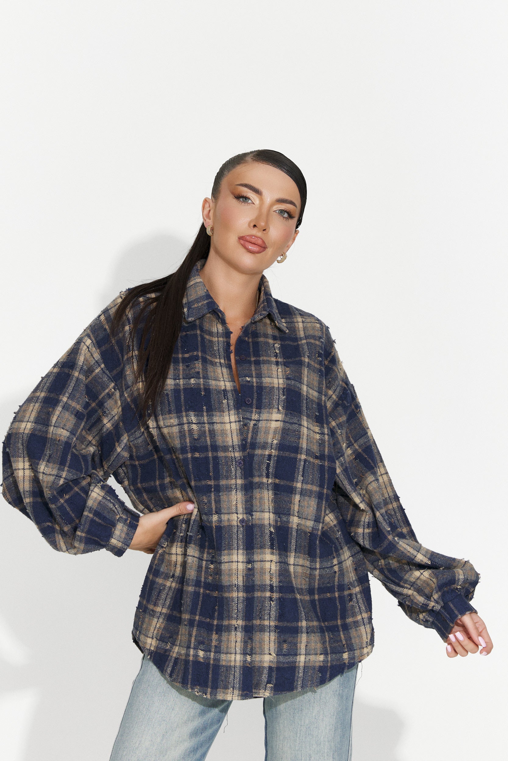 Women's casual navy blue shirt Jasara Bogas