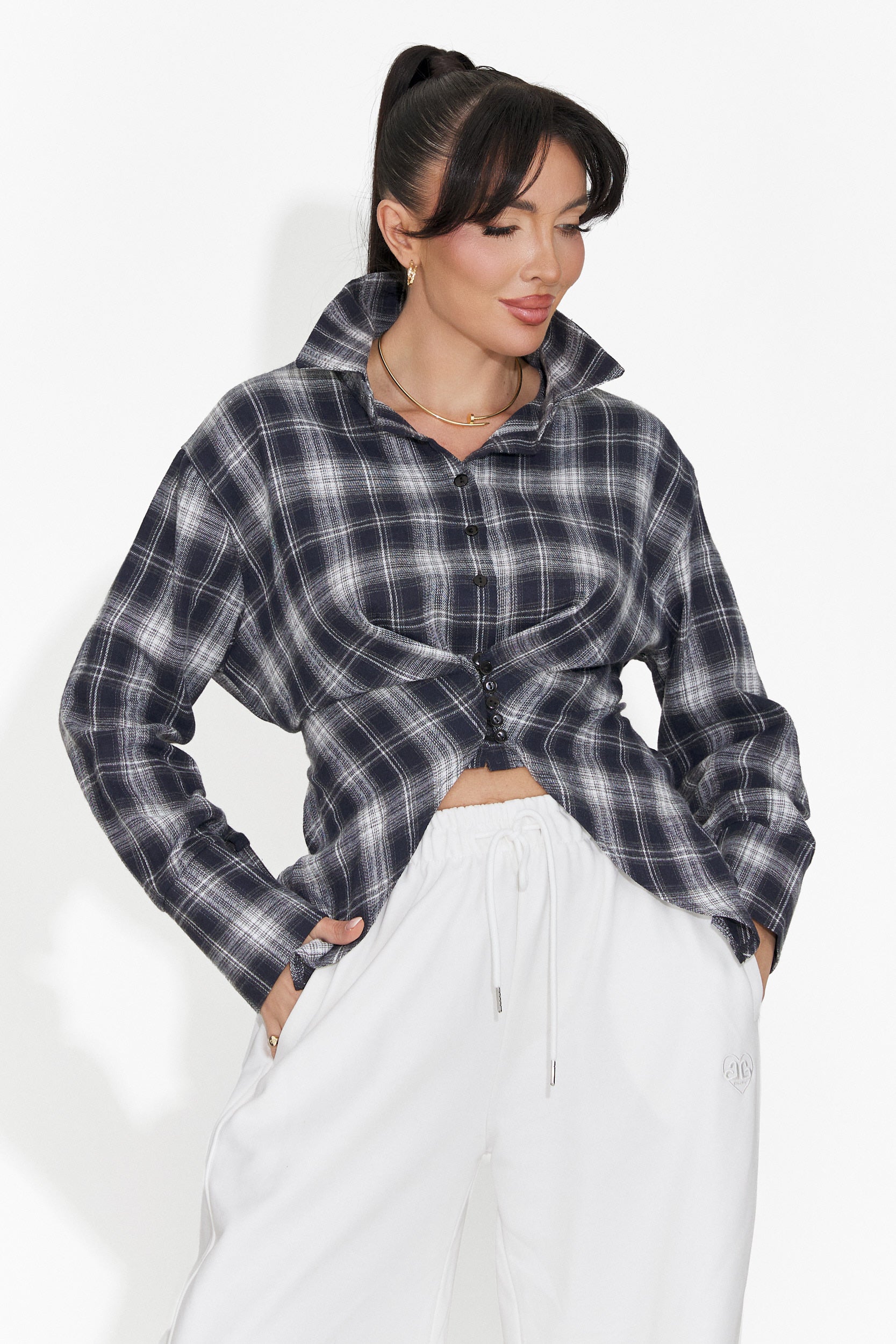 Camasa dama casual bleumarin Laurina Bogas