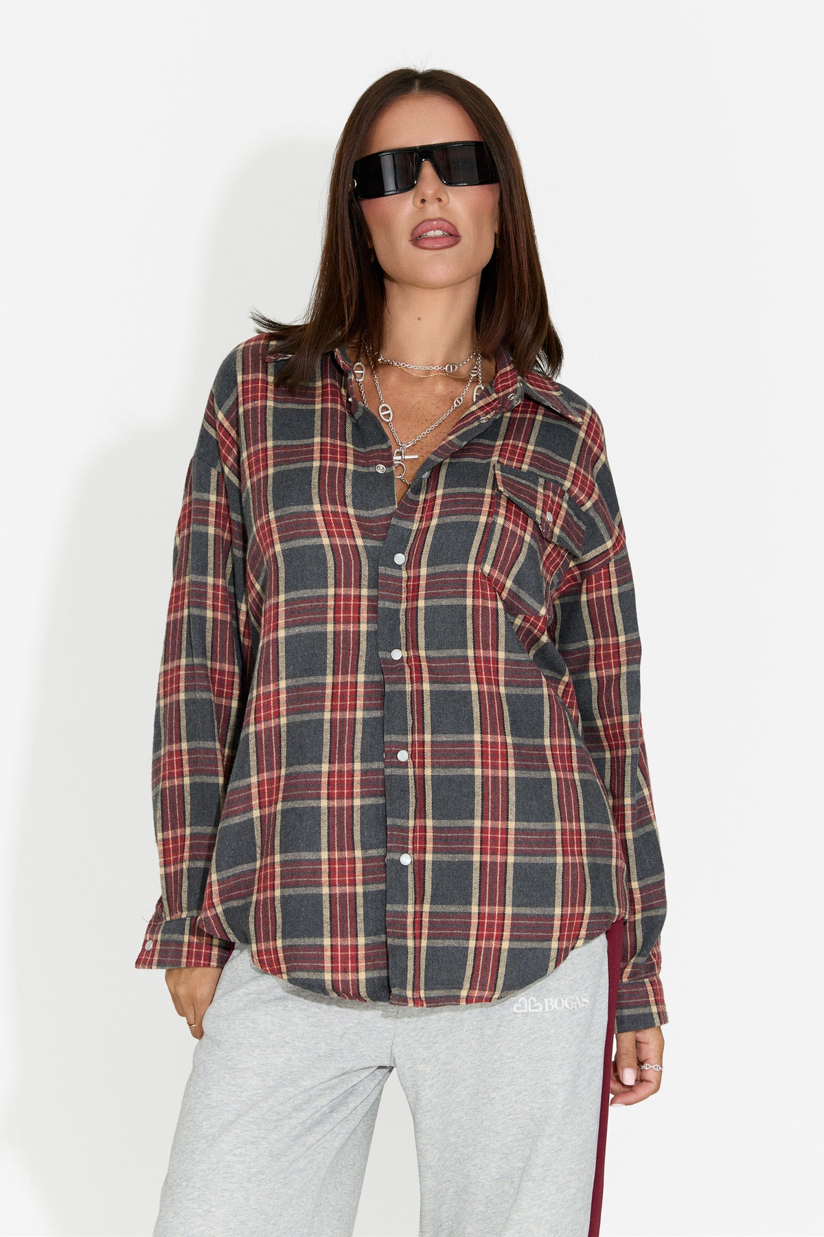 Camasa dama casual burgundy Importas Bogas