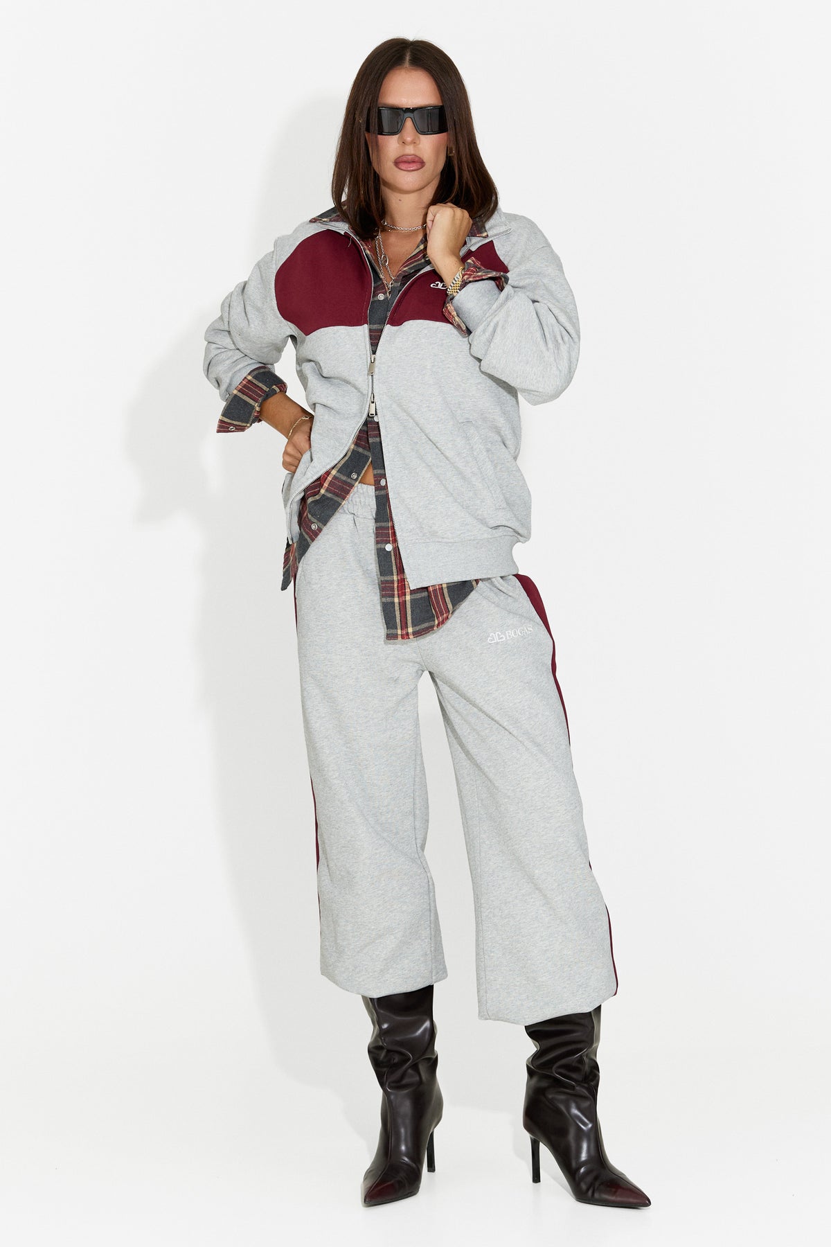 Camasa dama casual burgundy Importas Bogas