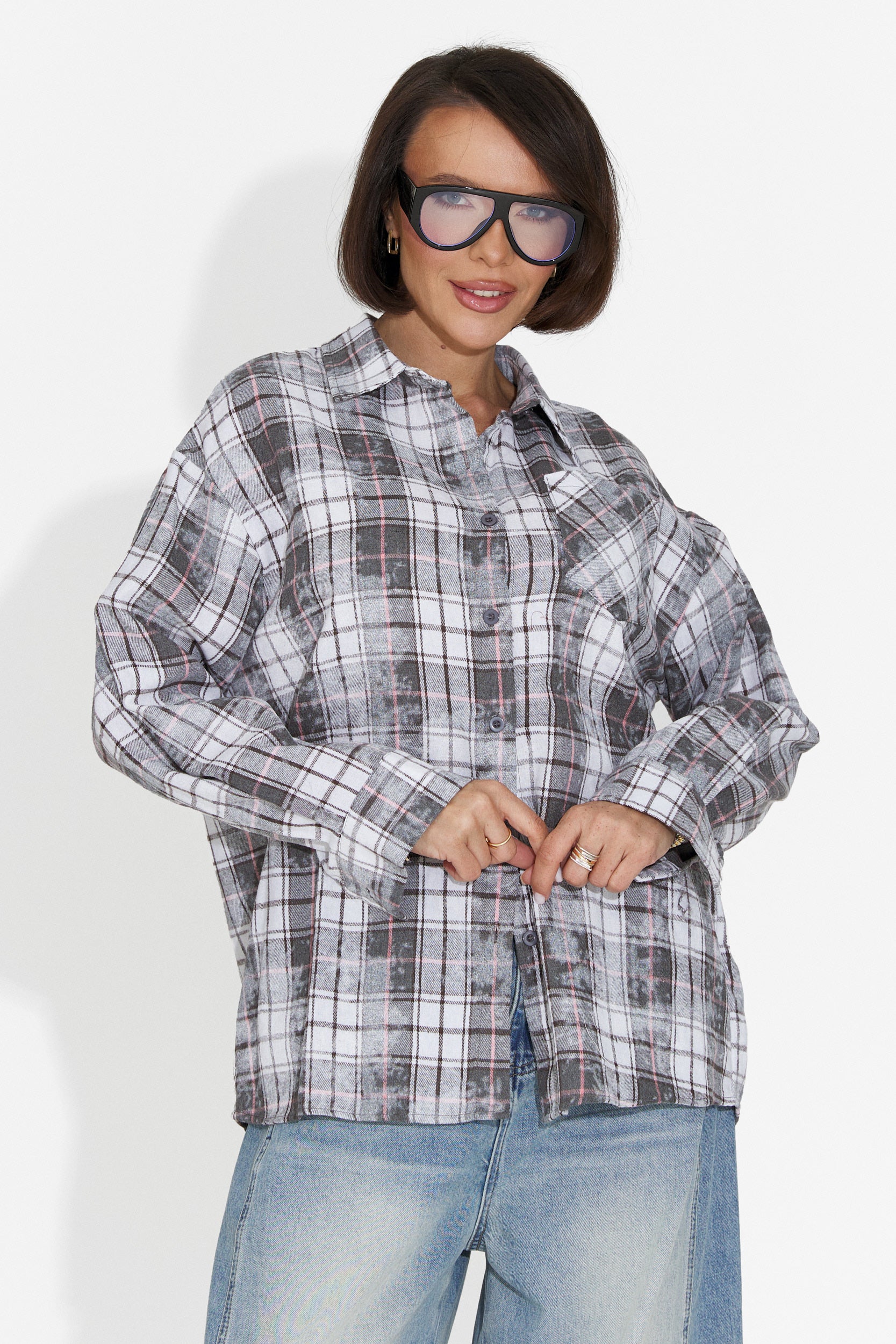 Camasa dama casual gri Adelyma Bogas